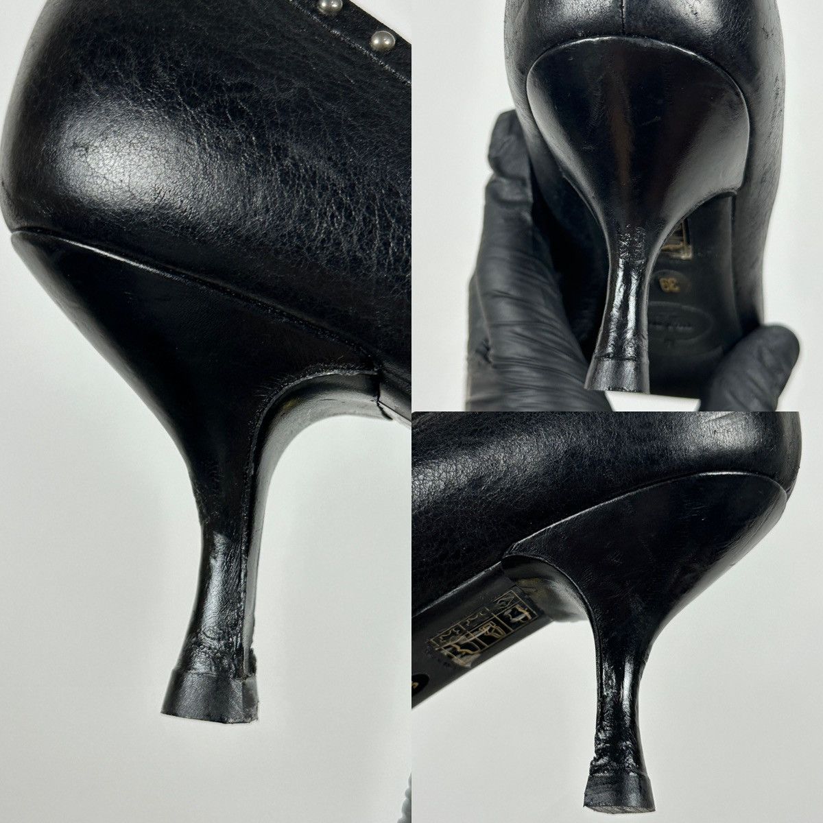 Prada Prada Black Leather Studded Bow Kitten Heels Pumps Size US 9 / IT 39 - 25 Thumbnail