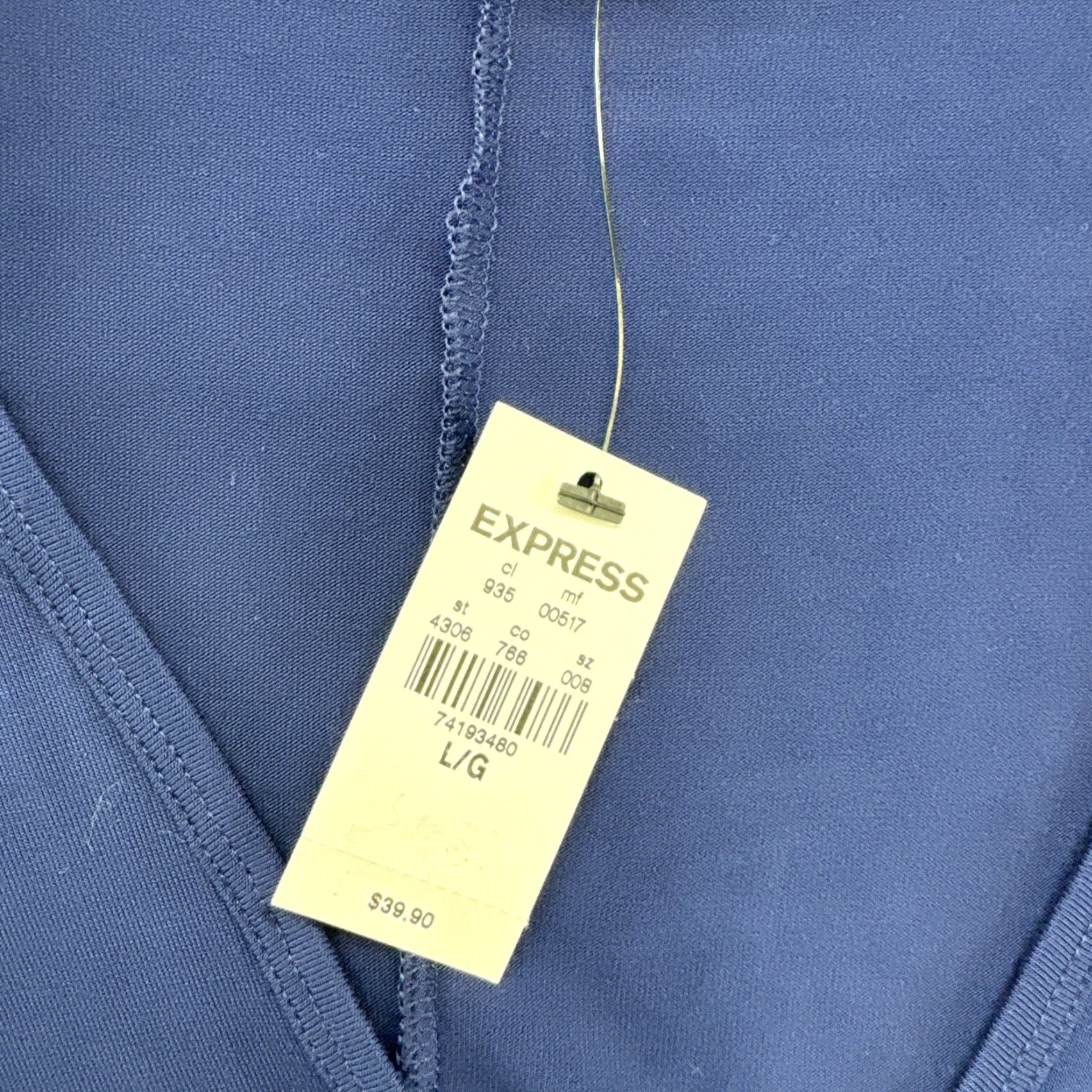 Express Express Shirt Dress Women’s Long Sleeve Navy Blue V Neck Size L NEW Size L / US 10 / IT 46 - 3 Thumbnail