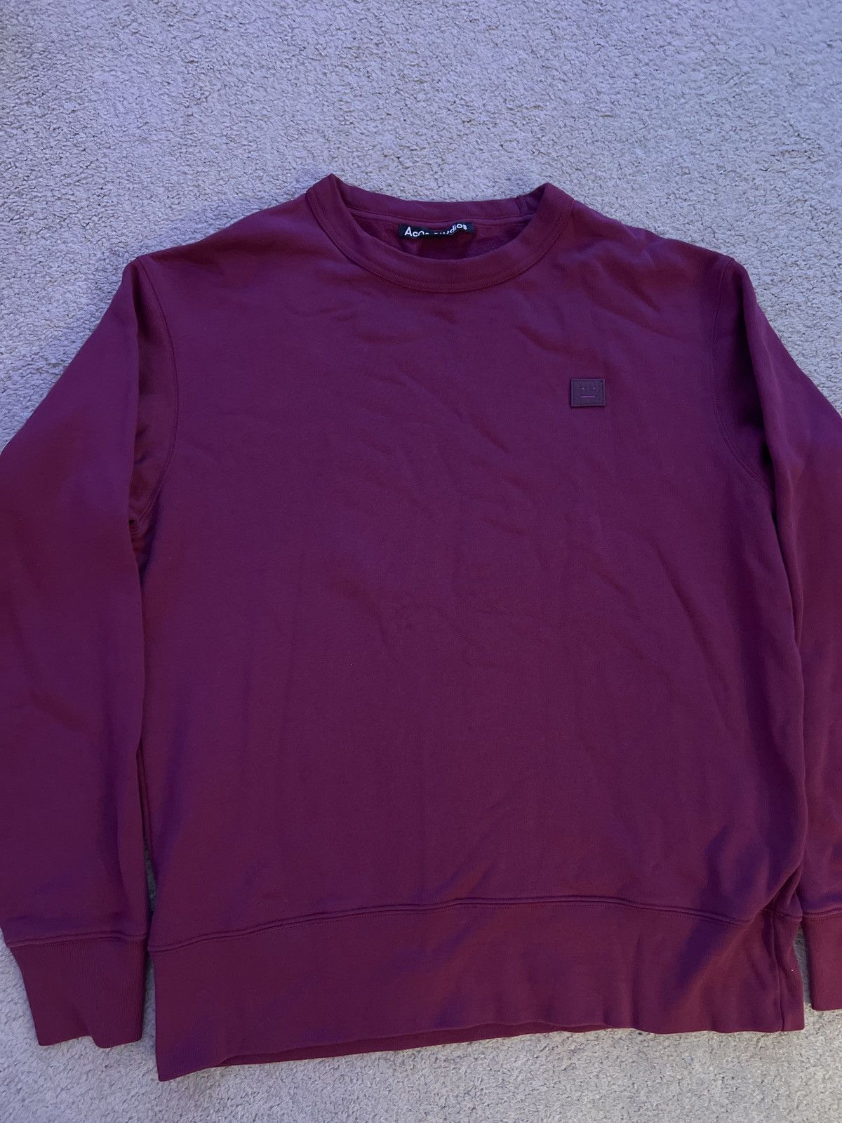 Acne Studios Acne Studios Fairview Face Purple (Berry) Sweatshirt Size US M / EU 48-50 / 2 - 4 Thumbnail
