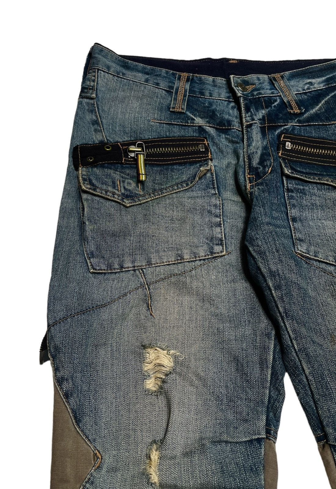 14th Addiction × Le Grande Bleu (L.G.B.) × PPFM Rare Design Vintage Brand PPFM Tactical Jeans 1990s Size US 31 - 3 Thumbnail