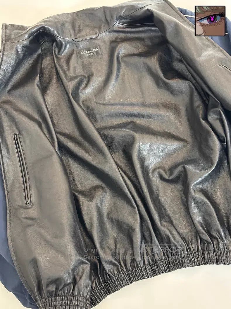 Balenciaga Balenciaga Leather school uniform jacket with cowhide lini Size US L / EU 52-54 / 3 - 4 Thumbnail