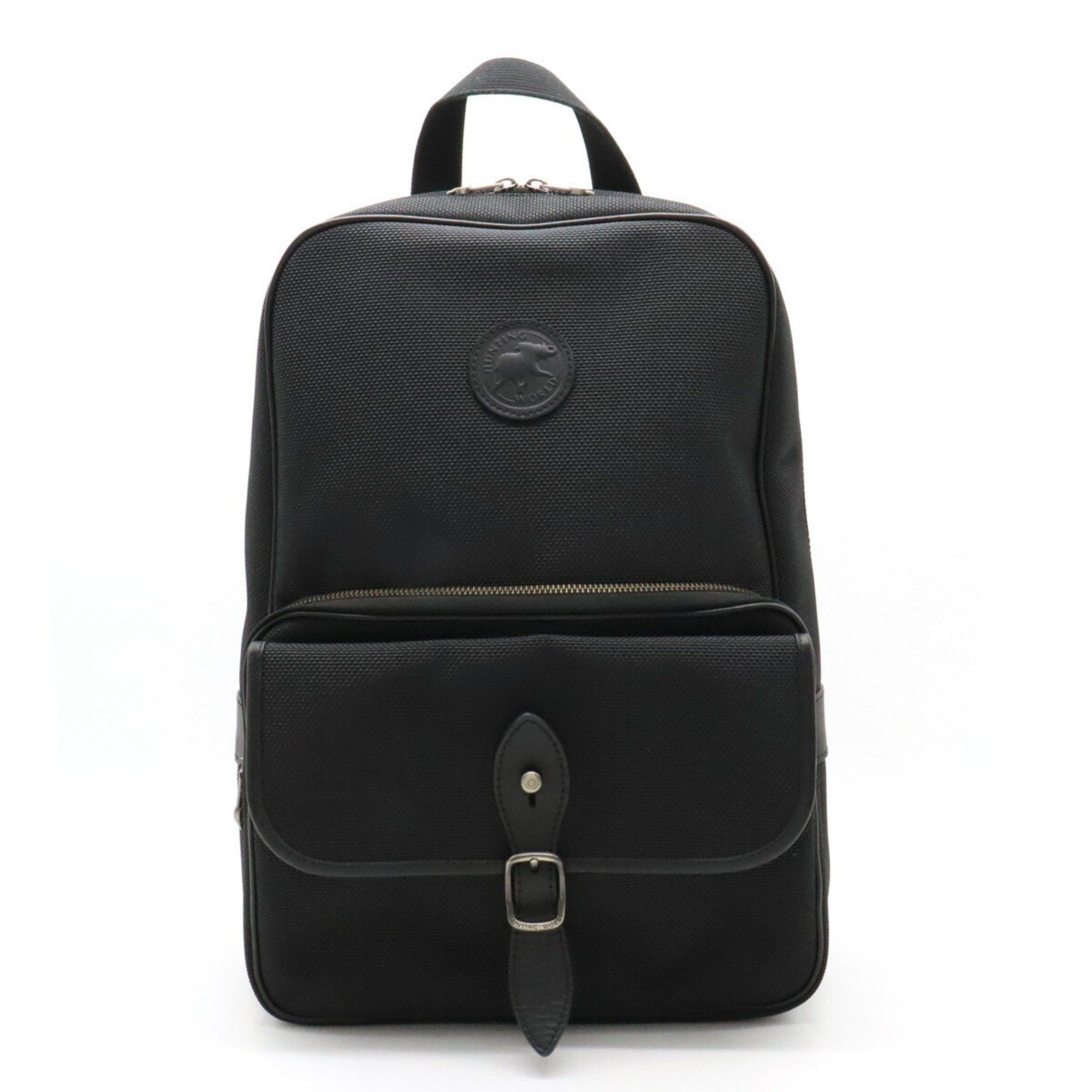 image of Hunting World Rucksack Backpack Daypack Nylon Canvas Leather Black, Women's