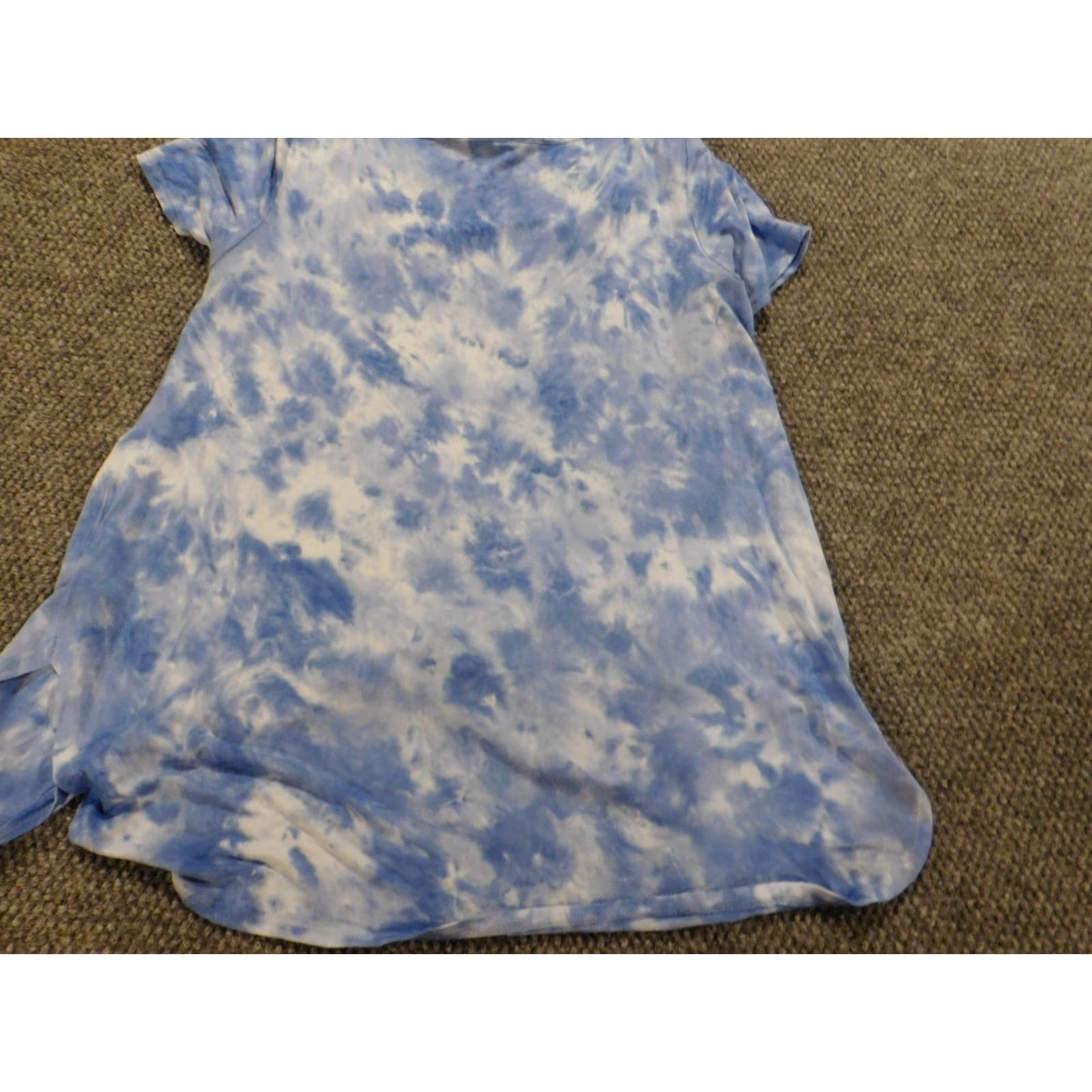 Vintage Spense Womens Shirt Large Blue pullover stretch sport Blouse Short Sleeve Round Neck Casual Regular Button Viscose Spandex Floral Basic American Size L / US 10 / IT 46 - 7 Thumbnail
