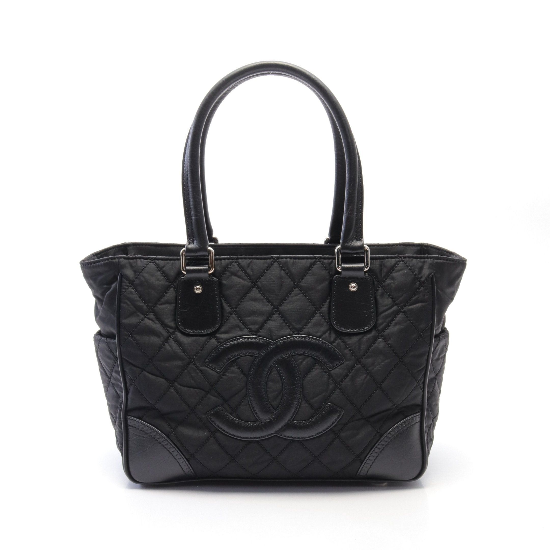 Chanel Chanel Shoulder Bag Tote Nylon Leather Black Silver Hardware Size ONE SIZE - 1 Thumbnail