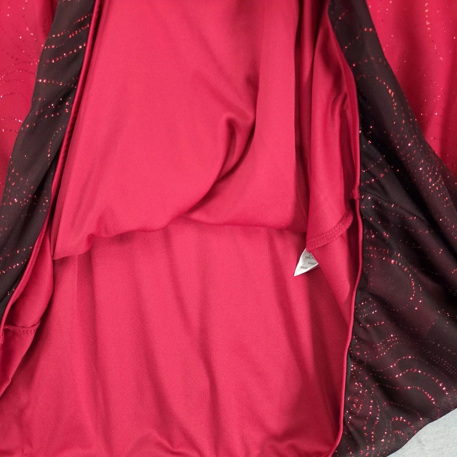 Other Sara Michelle Red Black Ombre Glitter Blouse Top Women's 2X Size XXL / US 16-18 / IT 52-54 - 8 Thumbnail