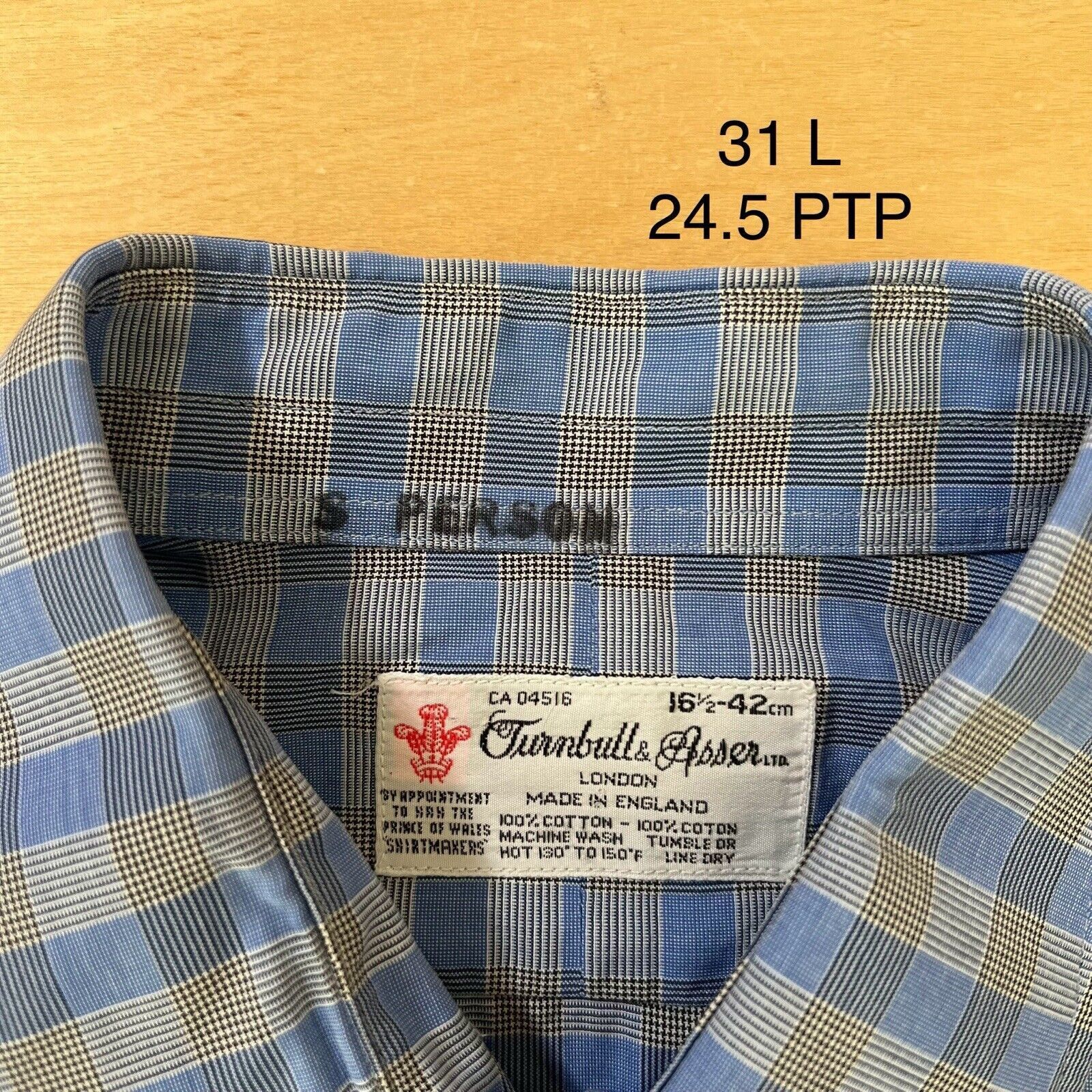 Turnbull & Asser × Vintage Turnball & Asser Shirt 16.5 Blue Gray Striped Long Sleeve Size US XL / EU 56 / 4 - 6 Thumbnail