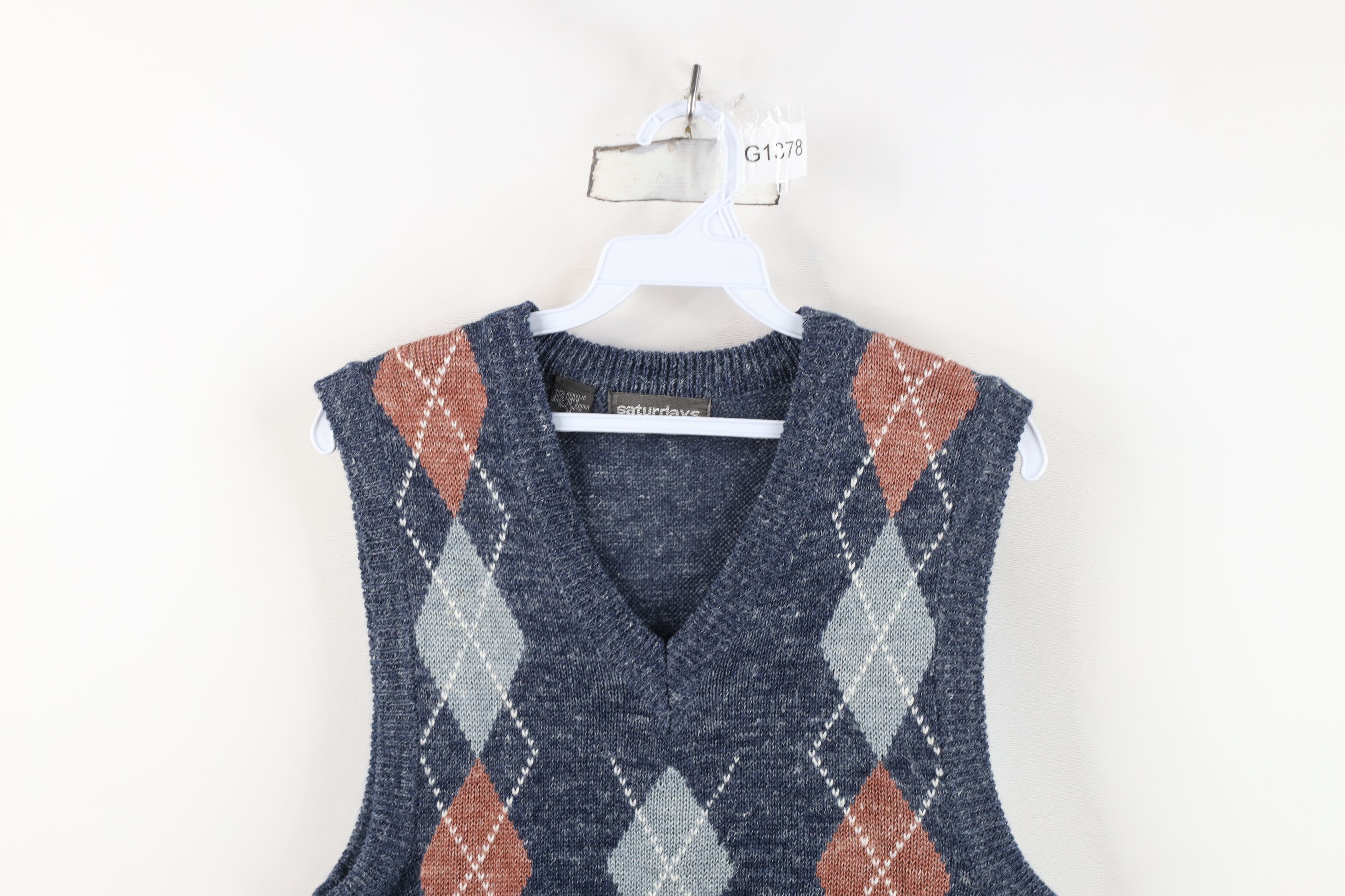 Vintage Vintage 90s Streetwear Argyle Diamond Knit Sweater Vest Size M / US 6-8 / IT 42-44 - 2 Thumbnail