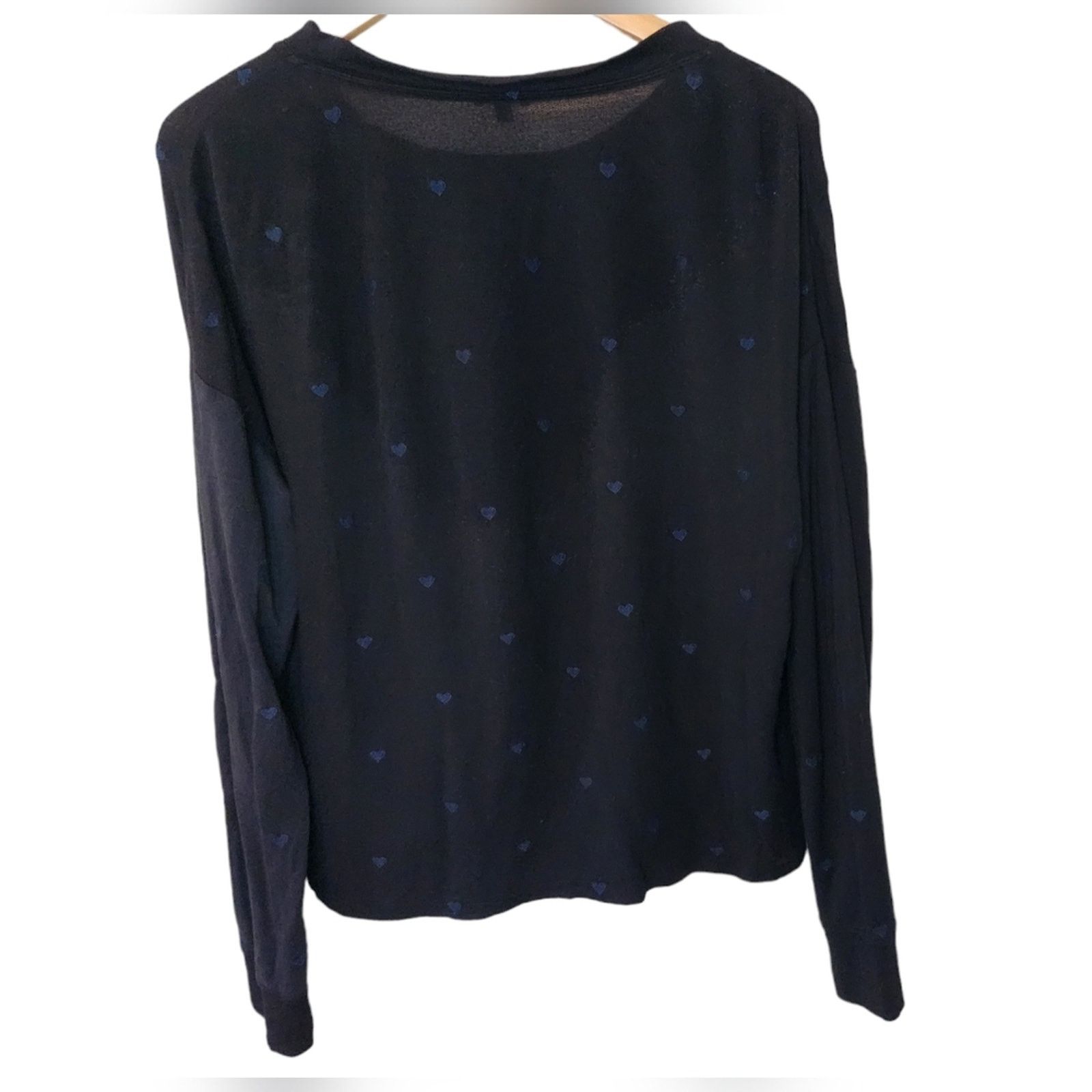 Splendid Splendid Embroidered hearts modal long sleeve top Medium Size M / US 6-8 / IT 42-44 - 2 Thumbnail