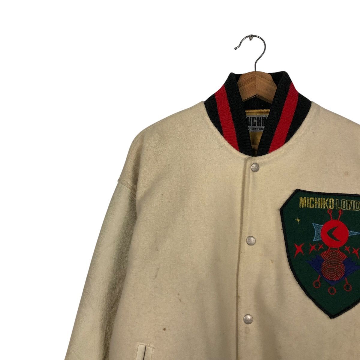 Japanese Brand 🔥VINTAGE BOMBER JACKET MICHIKO KOSHINO BIG LOGO BACKHIT Size US M / EU 48-50 / 2 - 10 Thumbnail