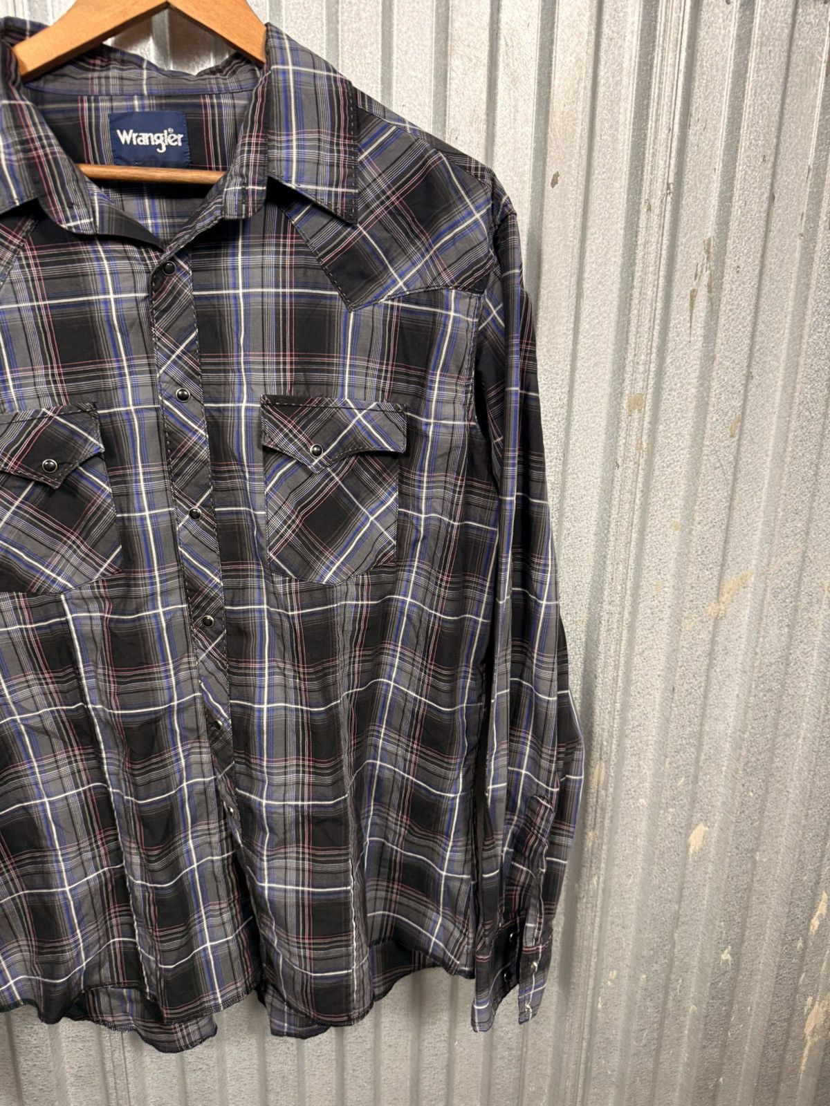 Wrangler Vintage Wrangler Western Pearl Snap Plaid Button Up Shirt Size US XL / EU 56 / 4 - 8 Thumbnail