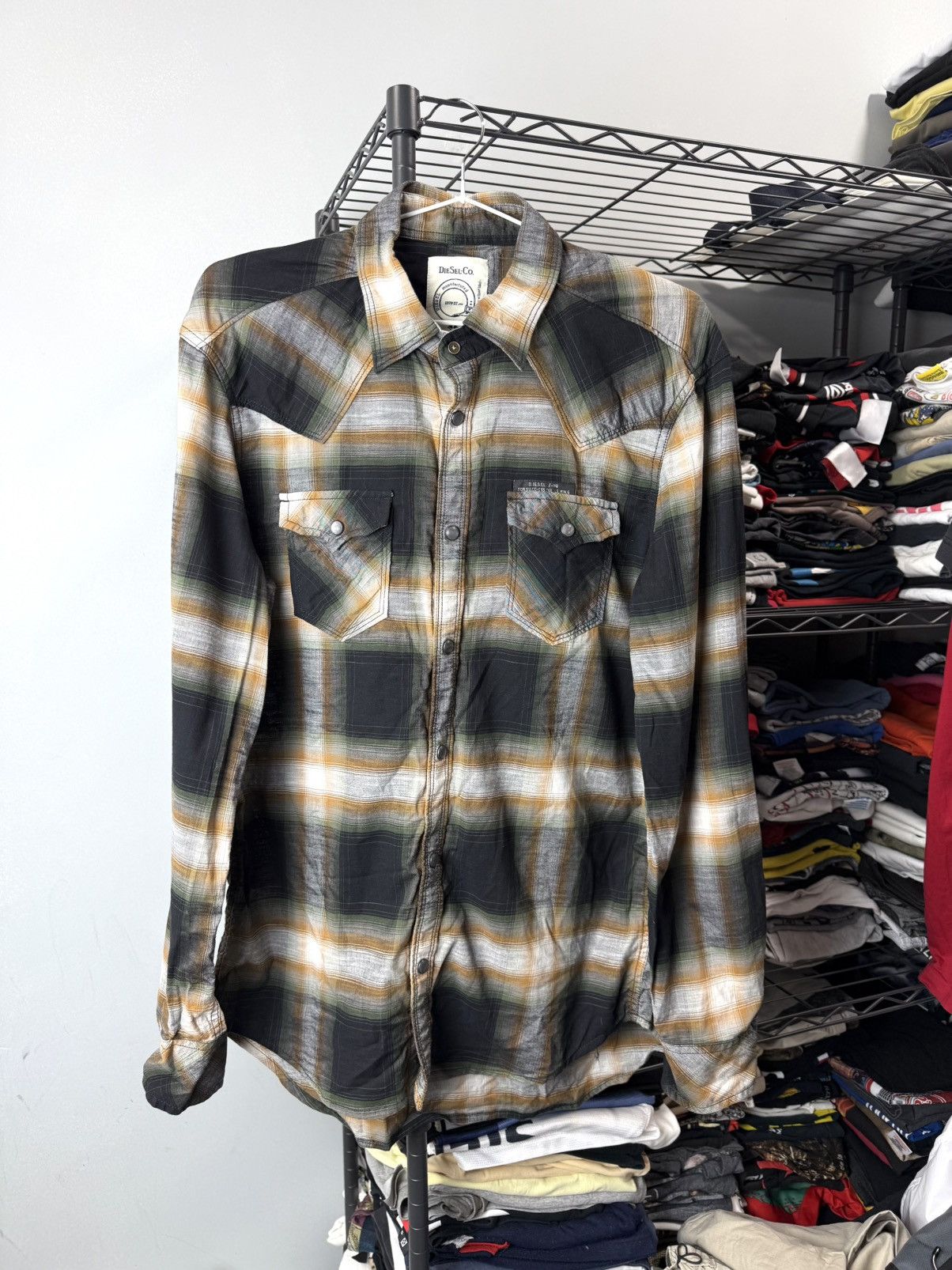Diesel Vintage Diesel Cowboy Style Plaid Checkered Shirt Buttons Up Size XL / US 12-14 / IT 48-50 - 1 Thumbnail
