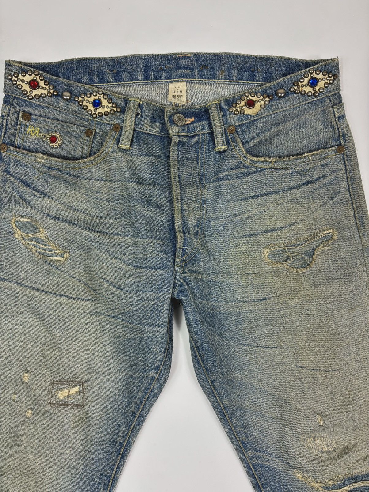 Ralph Lauren 2006 RRL 1/1 Moonshine Wash Lapidary Gemstone Selvage Denim Size US 32 / EU 48 - 6 Thumbnail