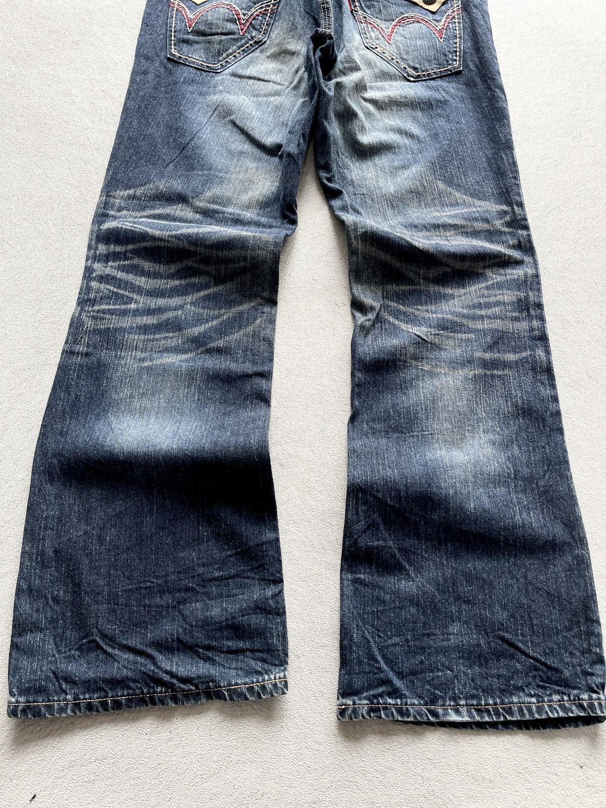 Number (N)ine 2000s Edwin XV Navajo Leather Cowboy Faded Flare Jeans Size US 36 / EU 52 - 11 Thumbnail