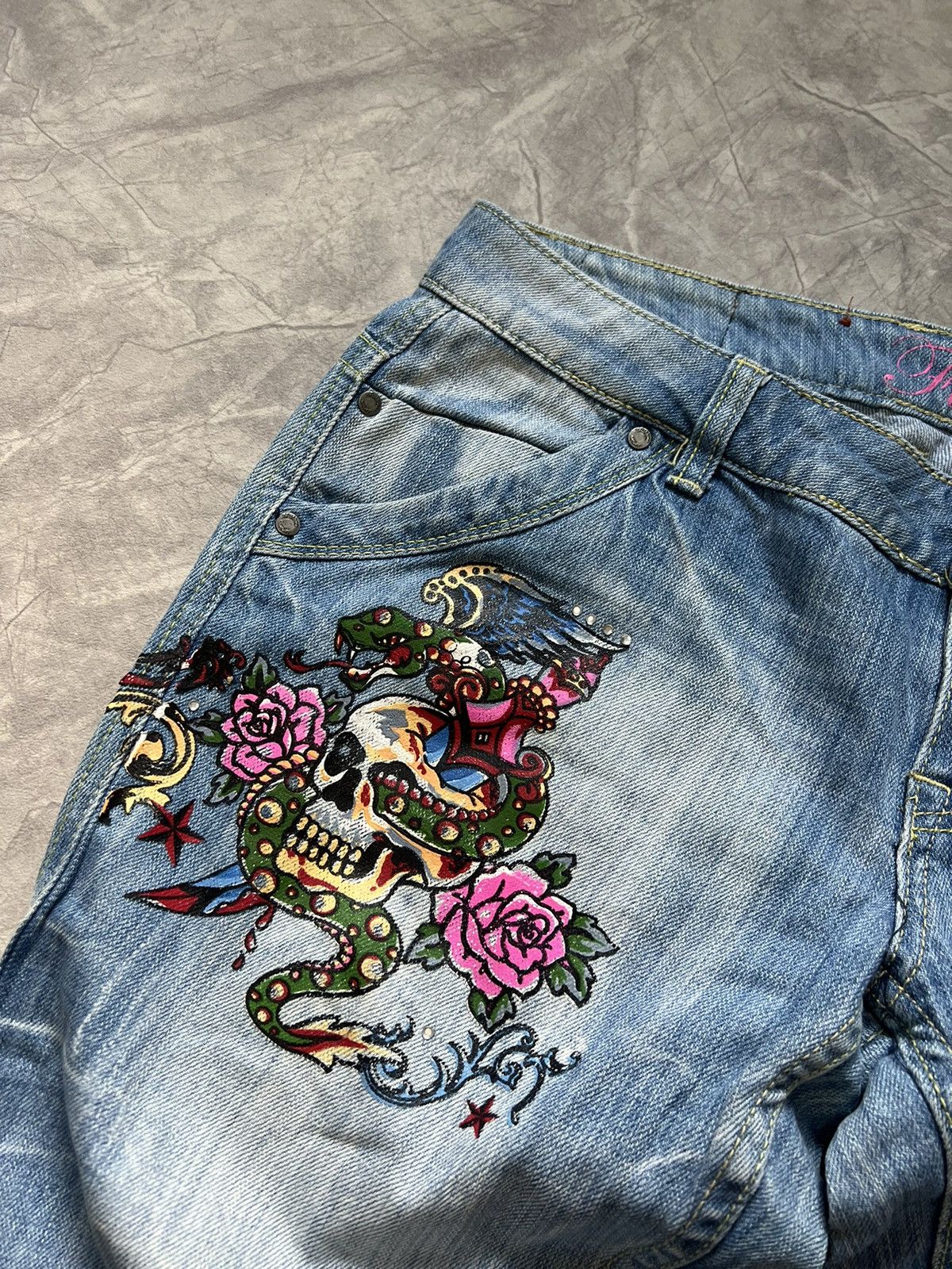 Christian Audigier FISHBONE VINTAGE SHORTS Size US 32 / EU 48 - 6 Thumbnail