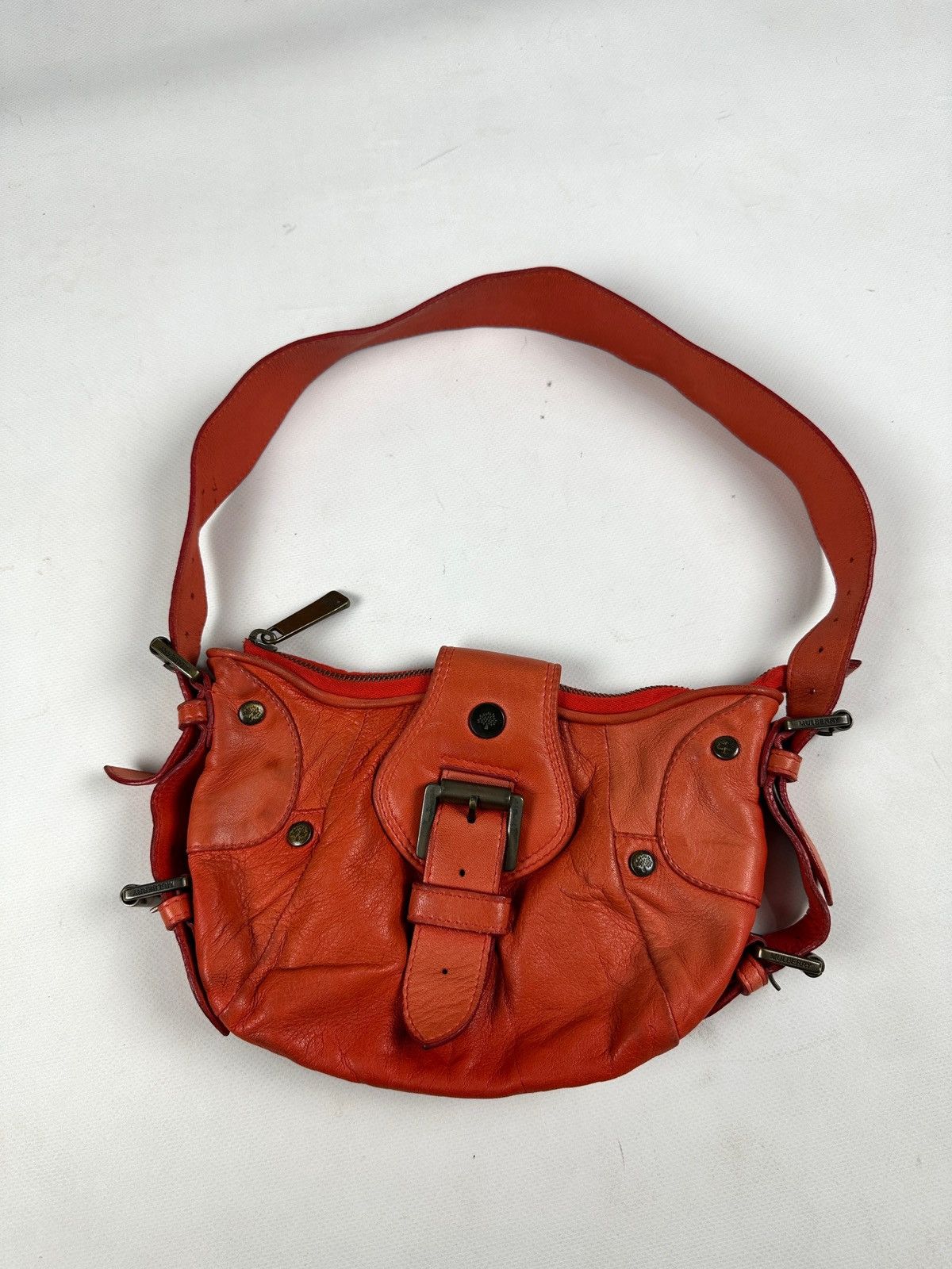 Mulberry Vintage Mulberry Faded Orange Leather Shoulder Bag Handbag Size ONE SIZE - 5 Thumbnail