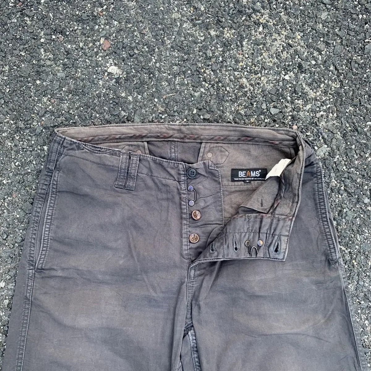 Beams Japan Beams W30 L31 Black Faded Trousers Blank Cinch Back Pants Size US 30 / EU 46 - 5 Thumbnail
