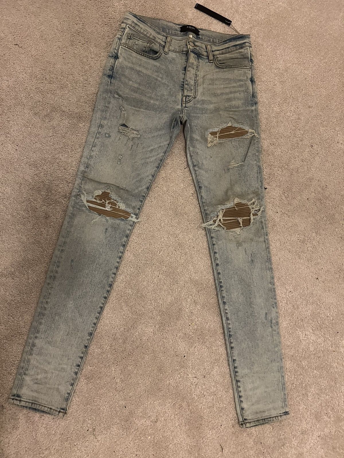 Amiri Amiri MX1 Suede Nude Size US 33 - 1 Thumbnail