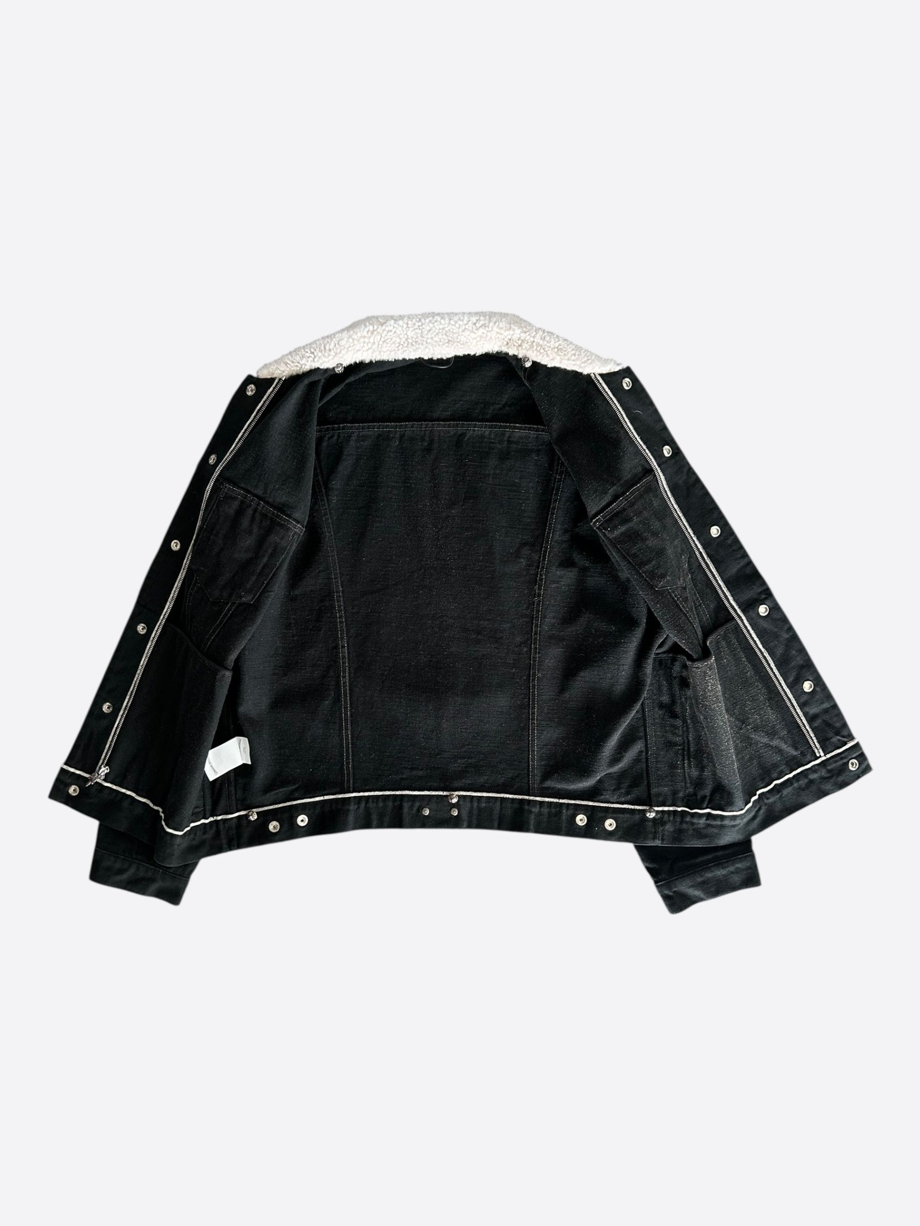 Chrome Hearts Chrome Hearts Black Shearling Denim Jacket Size US L / EU 52-54 / 3 - 4 Thumbnail