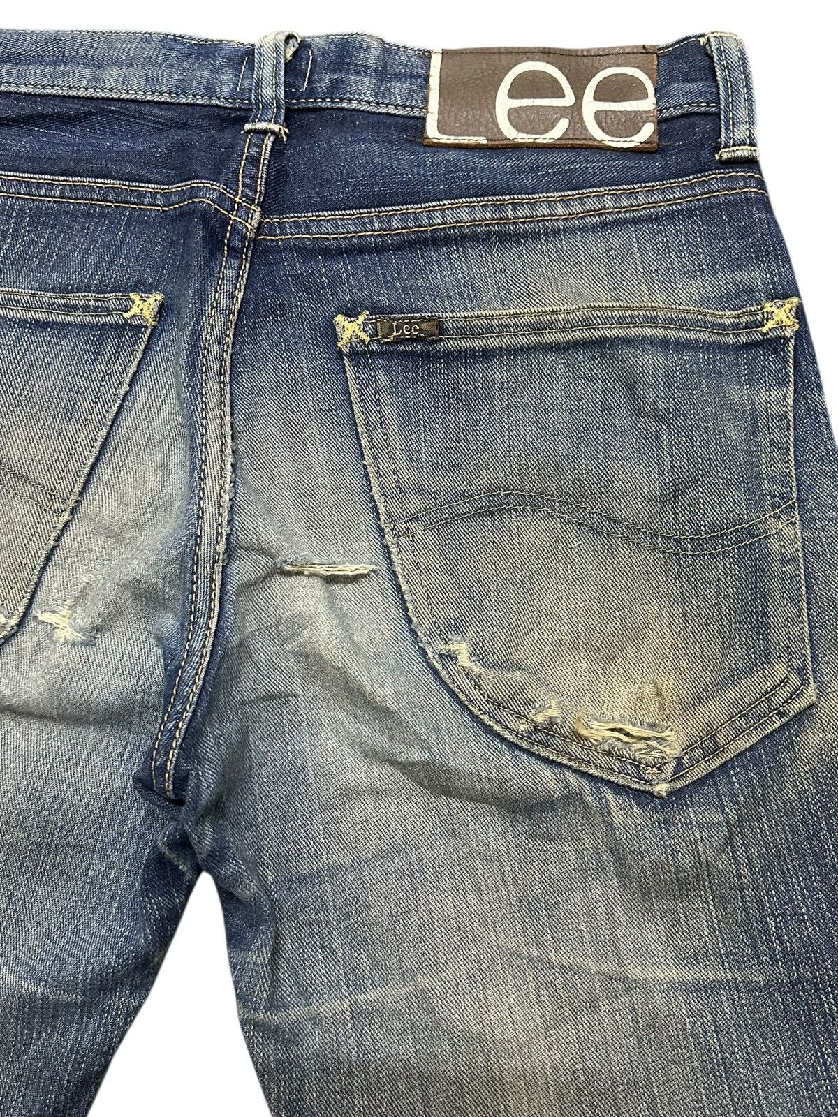 Japanese Brand Lee 101 Vintage Distressed Loose Jeans Striked and Faded Size US 30 / EU 46 - 6 Thumbnail