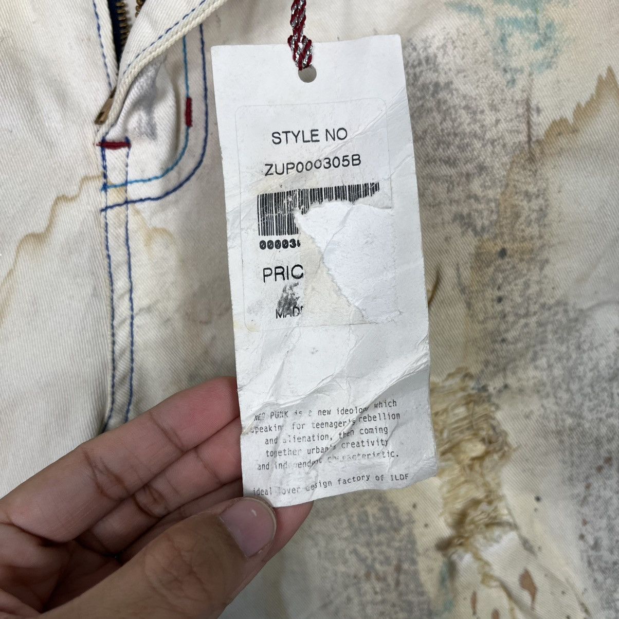 Seditionaries Vintage ILDE Distressed Motive Short Denim Jeans Size 28" / US 6 / IT 42 - 18 Thumbnail