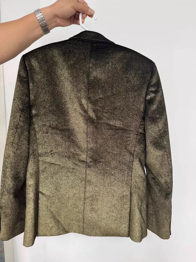 Saint Laurent Paris SAINT LAURENT Gold Thread Blazer Size US M / EU 48-50 / 2 - 4 Thumbnail