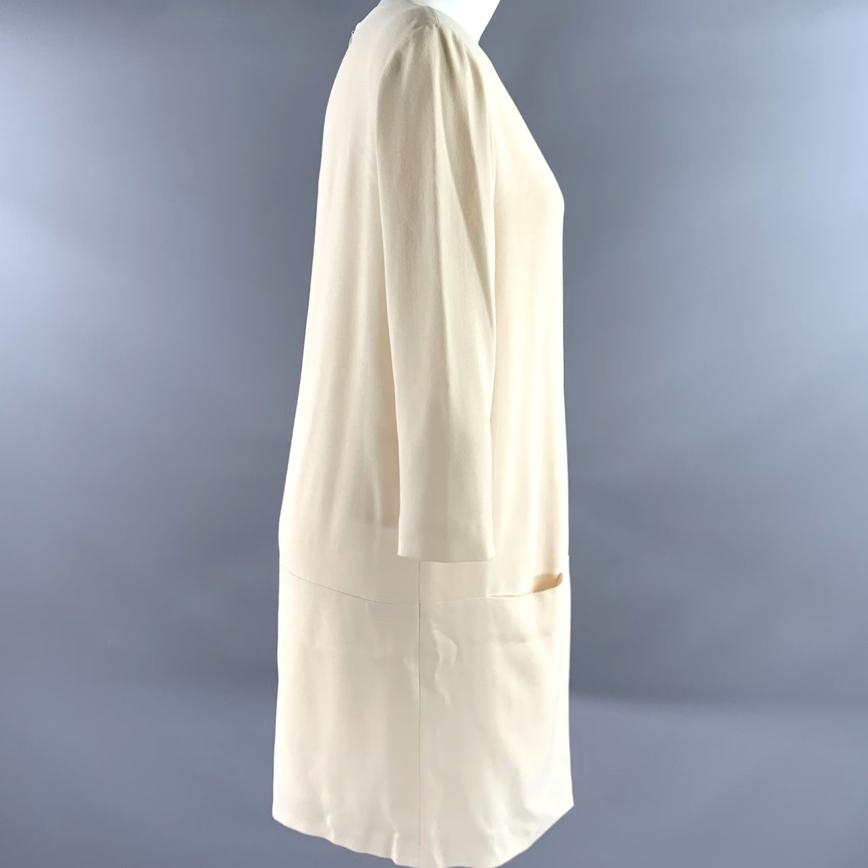 The Row THE ROW Dress Size 2 Cream Viscose Elastane Knee-Length Tunic Size XS / US 0-2 / IT 36-38 - 2 Thumbnail