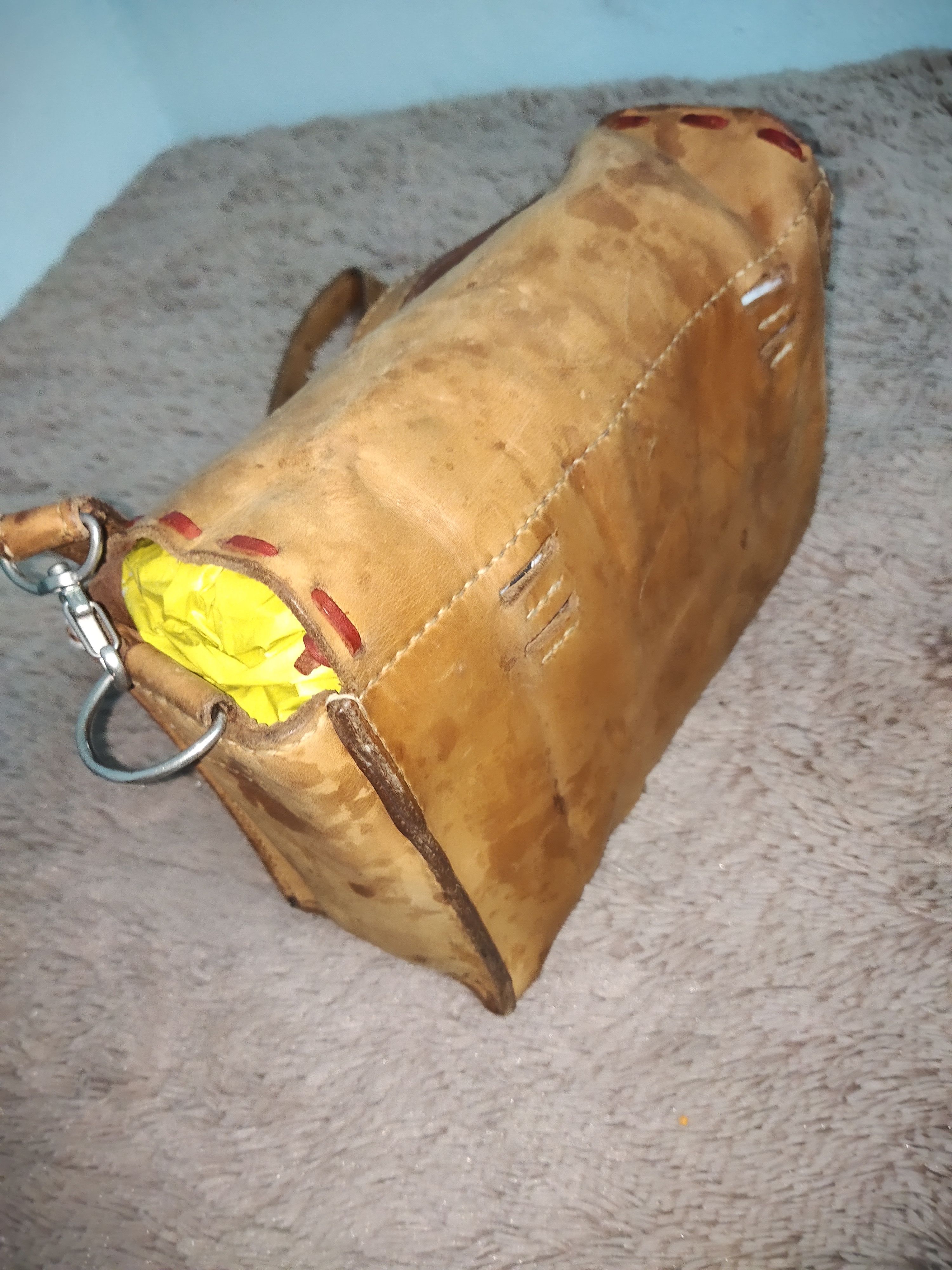 Genuine Leather × Vintage Vintage Poche Boho Leather Bag Size ONE SIZE - 6 Thumbnail