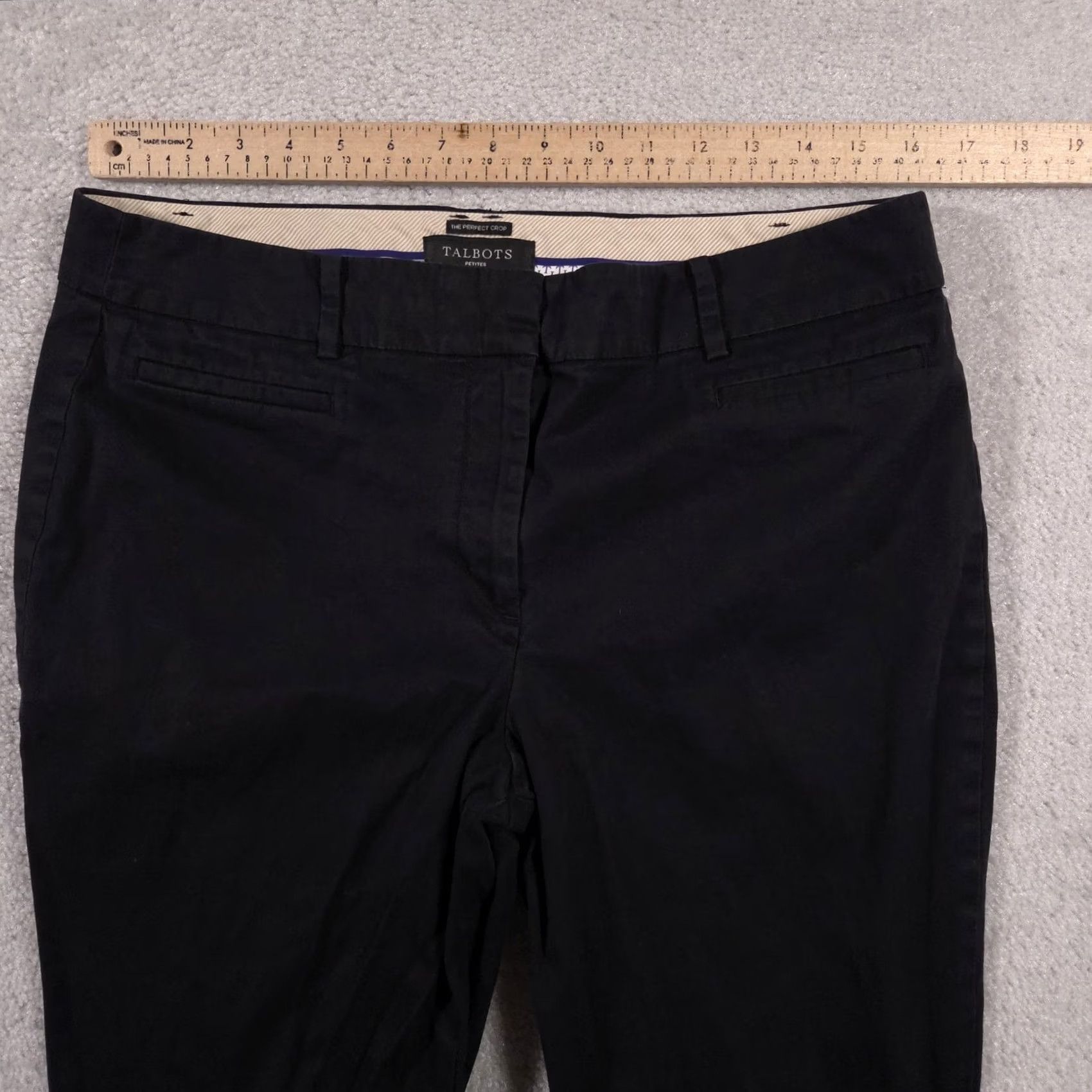 Talbots Talbots Pants Womens 12P The Perfect Crop Petite Stretch Career Office Blue Straight Zip Front Pockets Mens? Size 34" / US 12 / IT 48 - 7 Thumbnail