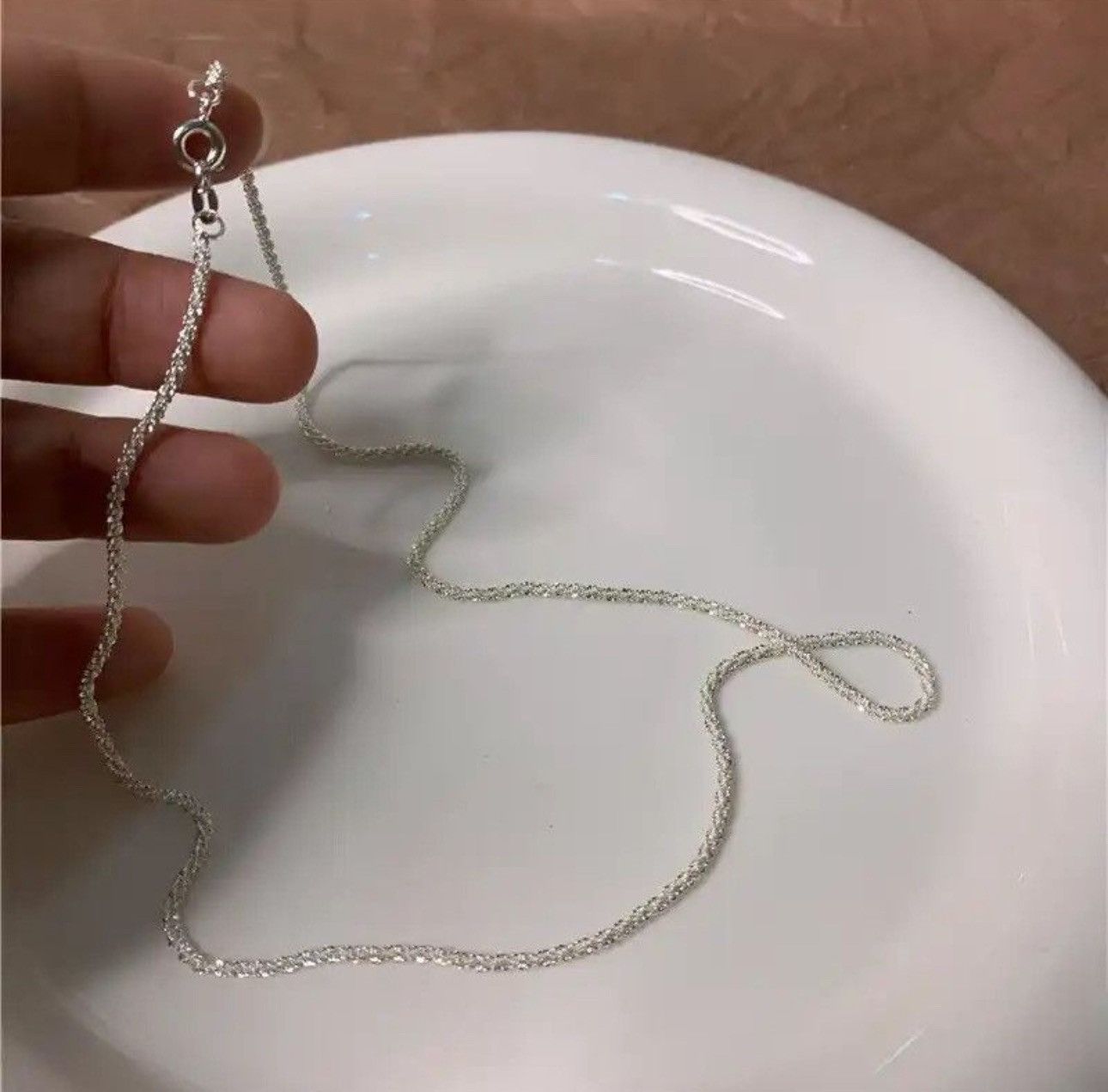Jewelry Sparkling Silver Color Choker Necklace Size ONE SIZE - 2 Thumbnail