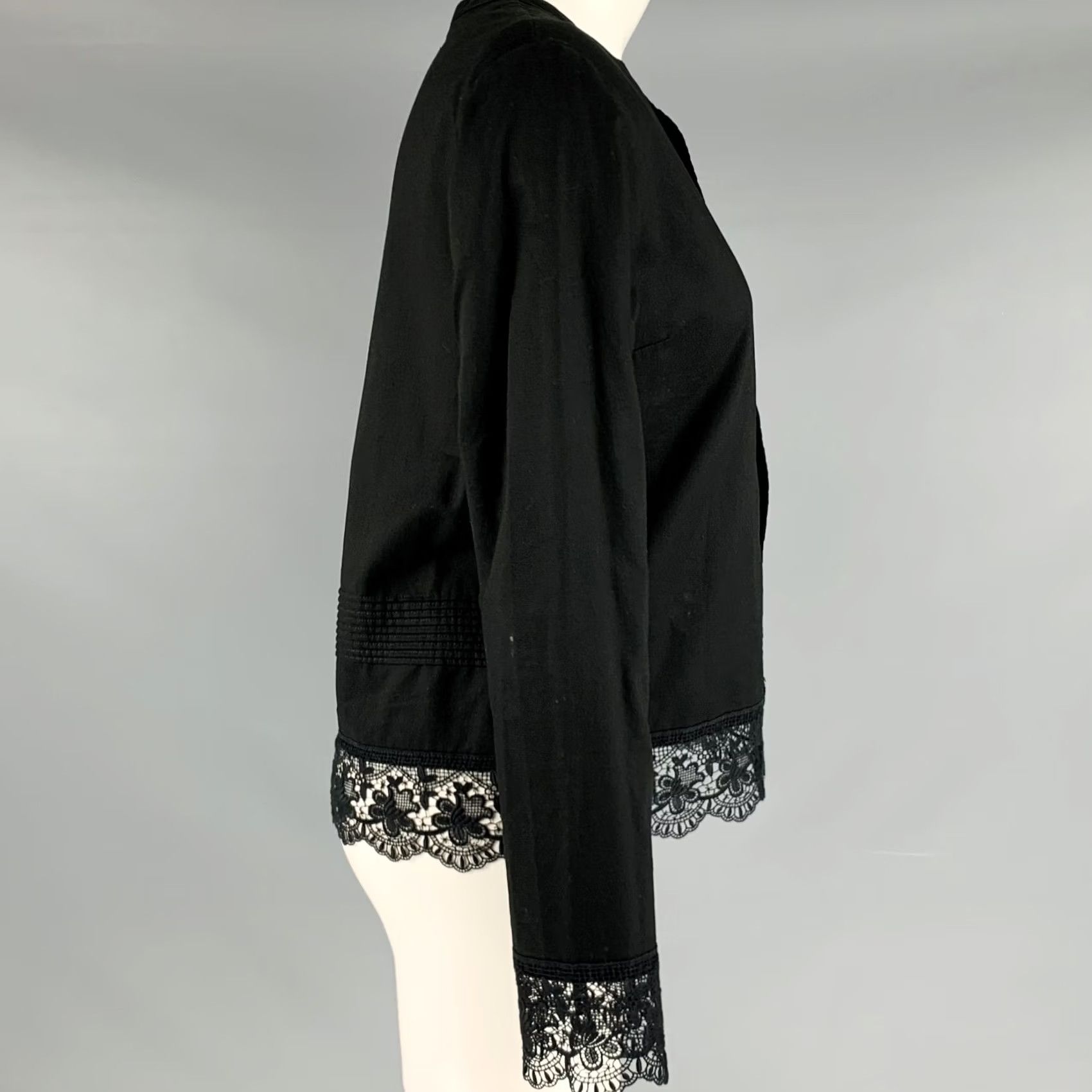 Comme des Garcons Girl COMME des GARCONS Size M Black Cotton Collarless Blouse Shirt Womens Size M / US 6-8 / IT 42-44 - 3 Thumbnail