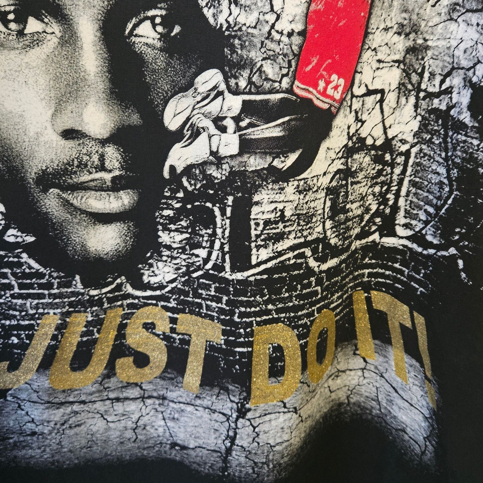 Vintage 90s Vtg Michael Jordan Chicago Bulls Black Tshirt Just Do It Size US XL / EU 56 / 4 - 8 Thumbnail