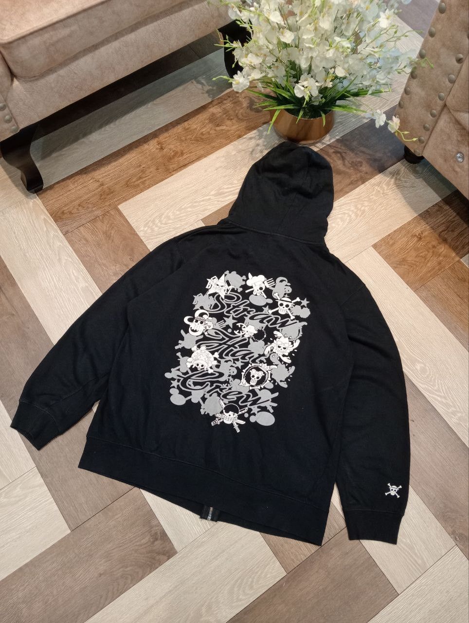 Japanese Brand BANDAI ONE PIECE STRAW HAT CREW HOODIE - SIZE XL BLACK Size US XL / EU 56 / 4 - 2 Thumbnail