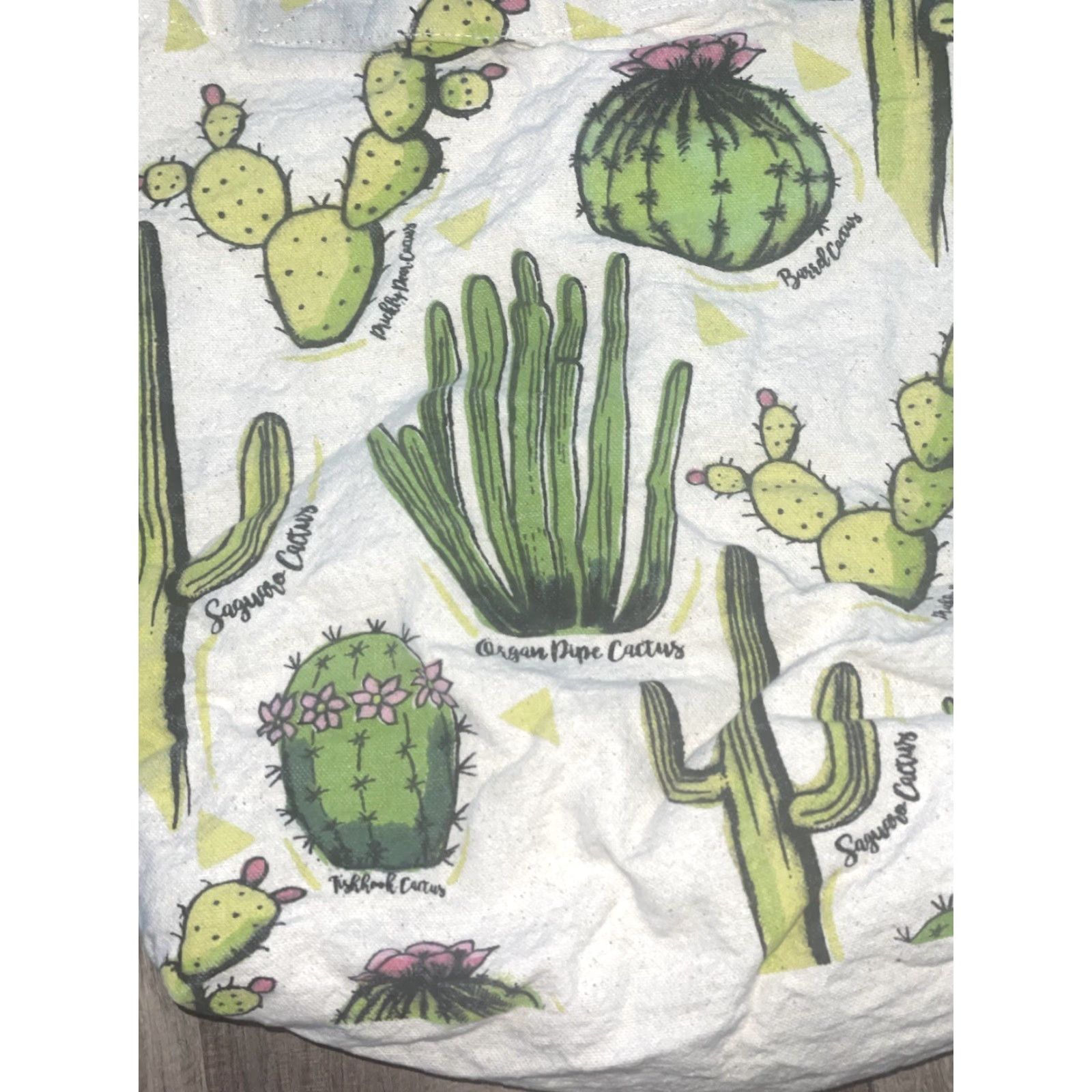 Vintage Cacti Tote Bag Cream Womens Tote Canvas Bag Size ONE SIZE - 2 Thumbnail