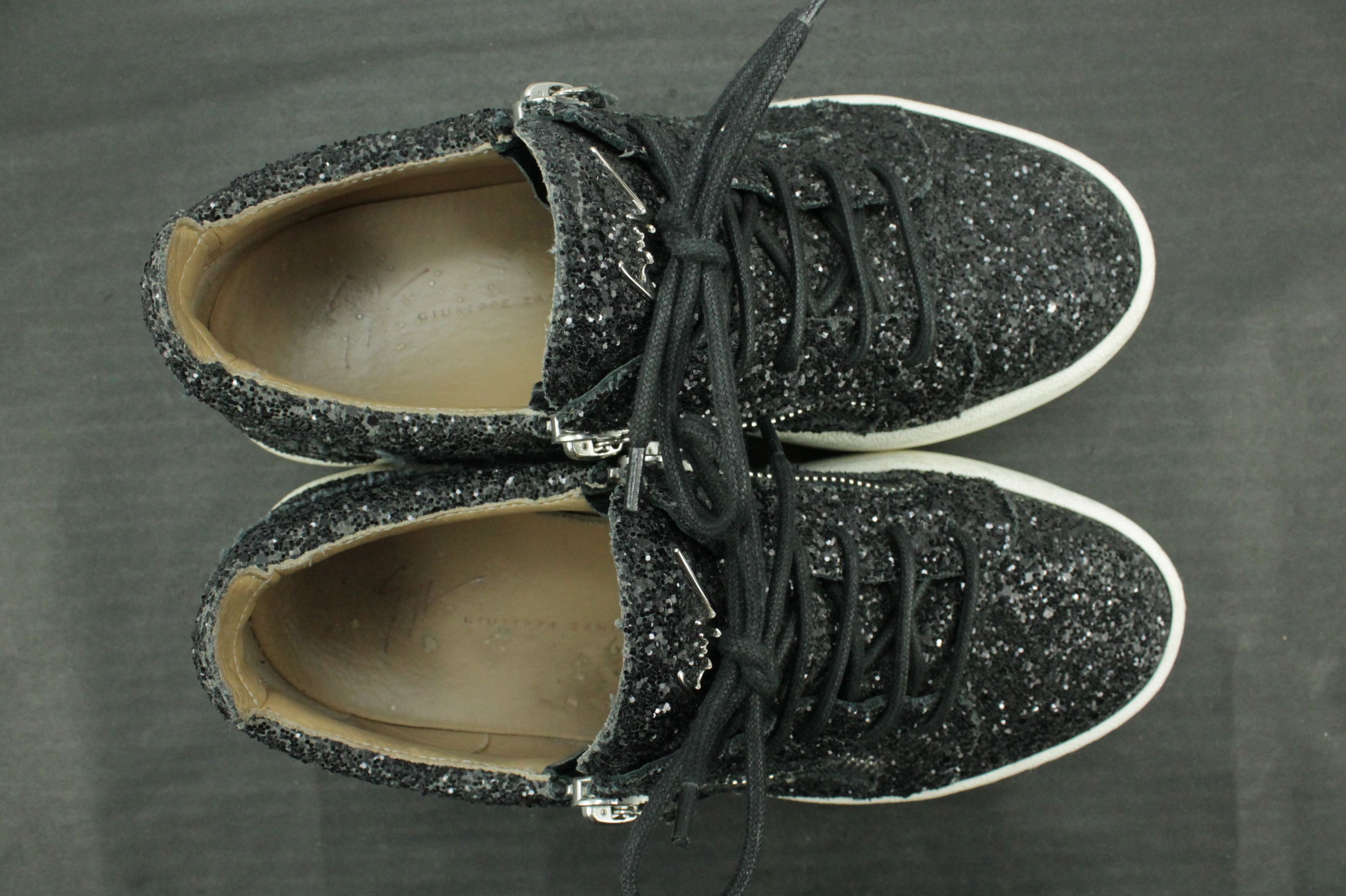 Giuseppe Zanotti Giuseppe Zanotti Frankie Glitter Black Low Top Sneakers Size US 9.5 / IT 39.5 - 5 Thumbnail