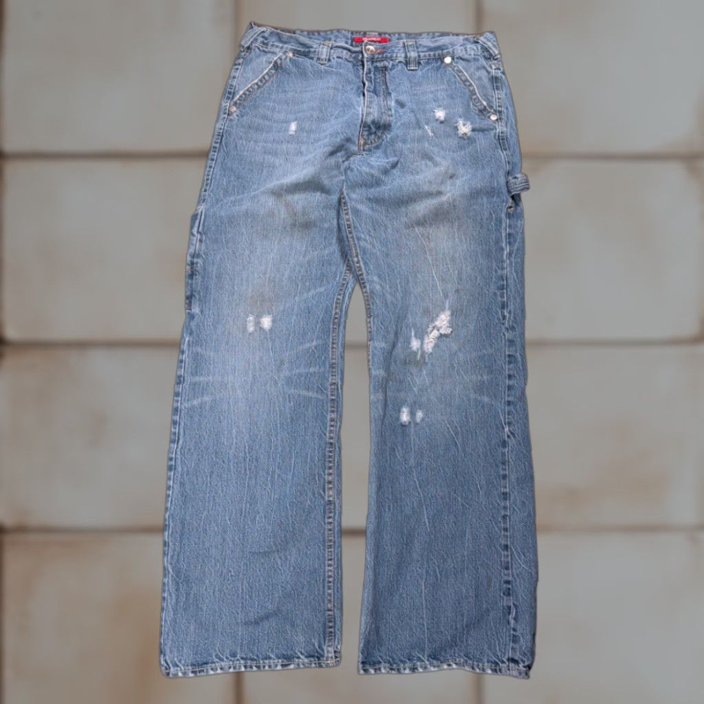 Vintage VINTAGE Unionbay Jeans Mens 36x32 Blue Carpenter Distressed Baggy Skater 90s Size US 36 / EU 52 - 1 Thumbnail