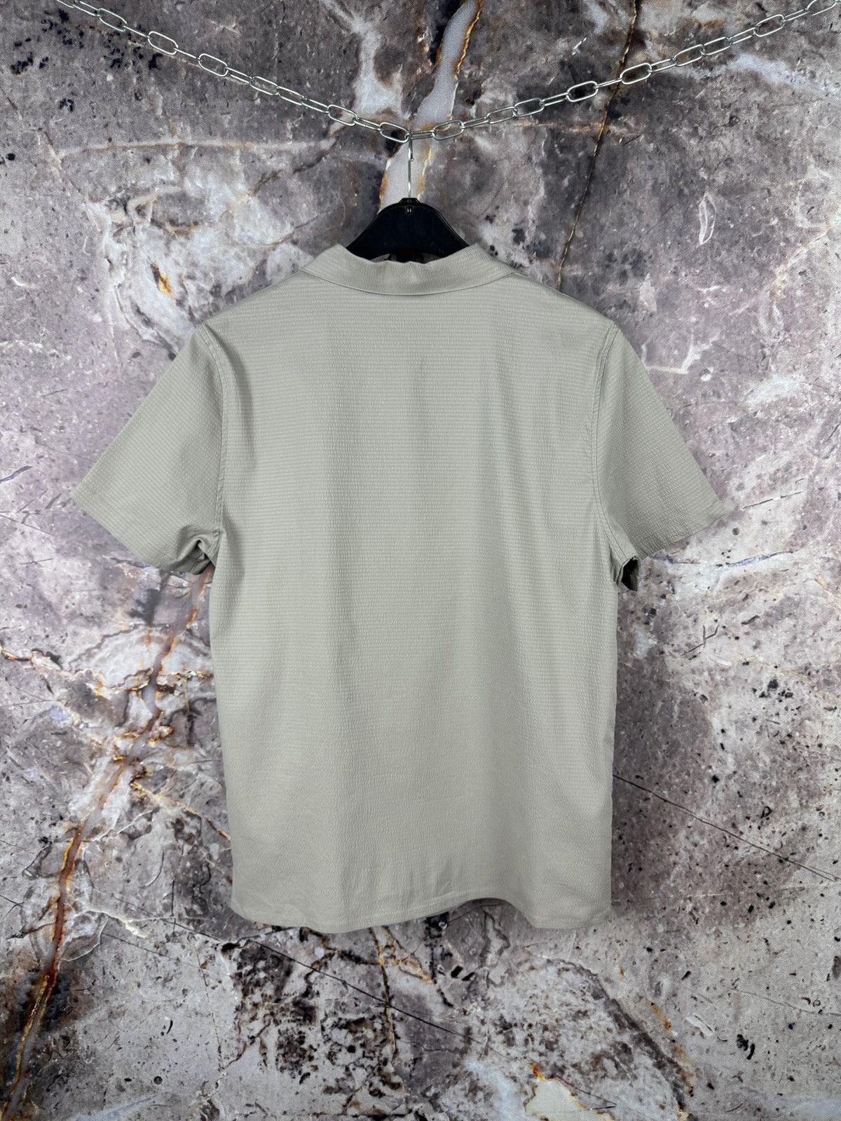 Other ARNE Men’s Textured Short Sleeve Button Shirt Beige Size US S / EU 44-46 / 1 - 7 Thumbnail