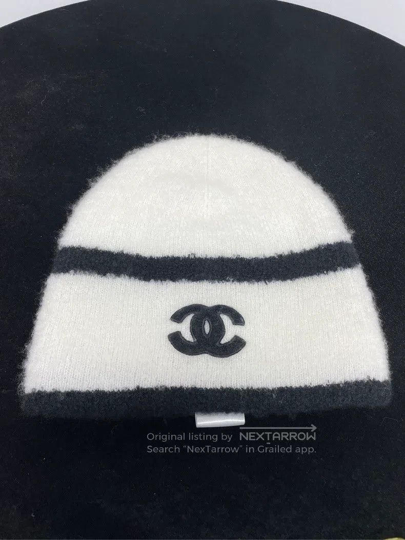 Chanel Chanel Colour block double C logo cashmere knitted hat Size ONE SIZE - 1 Thumbnail