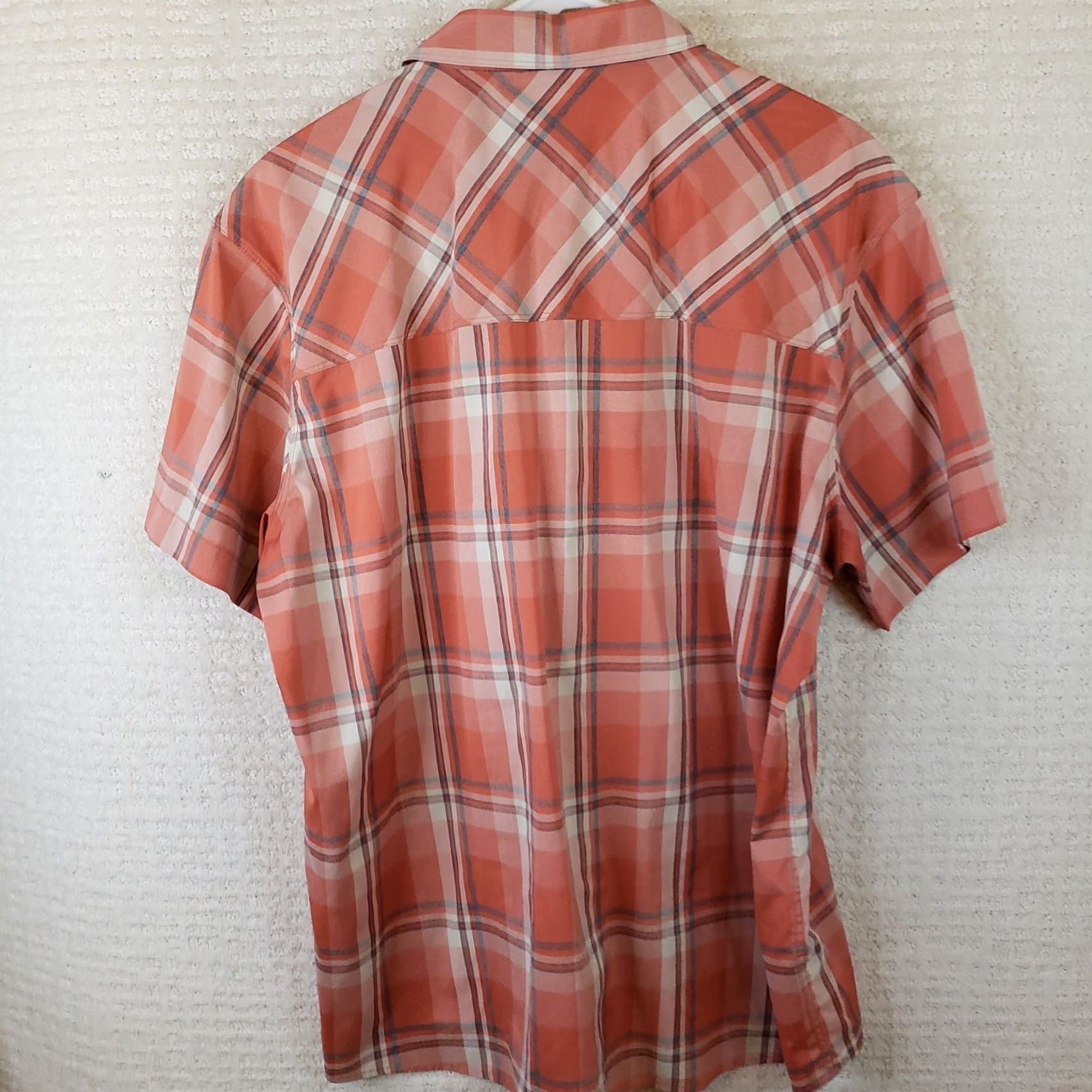 Vintage Simms Shirt Mens XL Salmon Plaid Short Sleeve Fishing Button Up Outdoor Hiking Size US XL / EU 56 / 4 - 6 Thumbnail