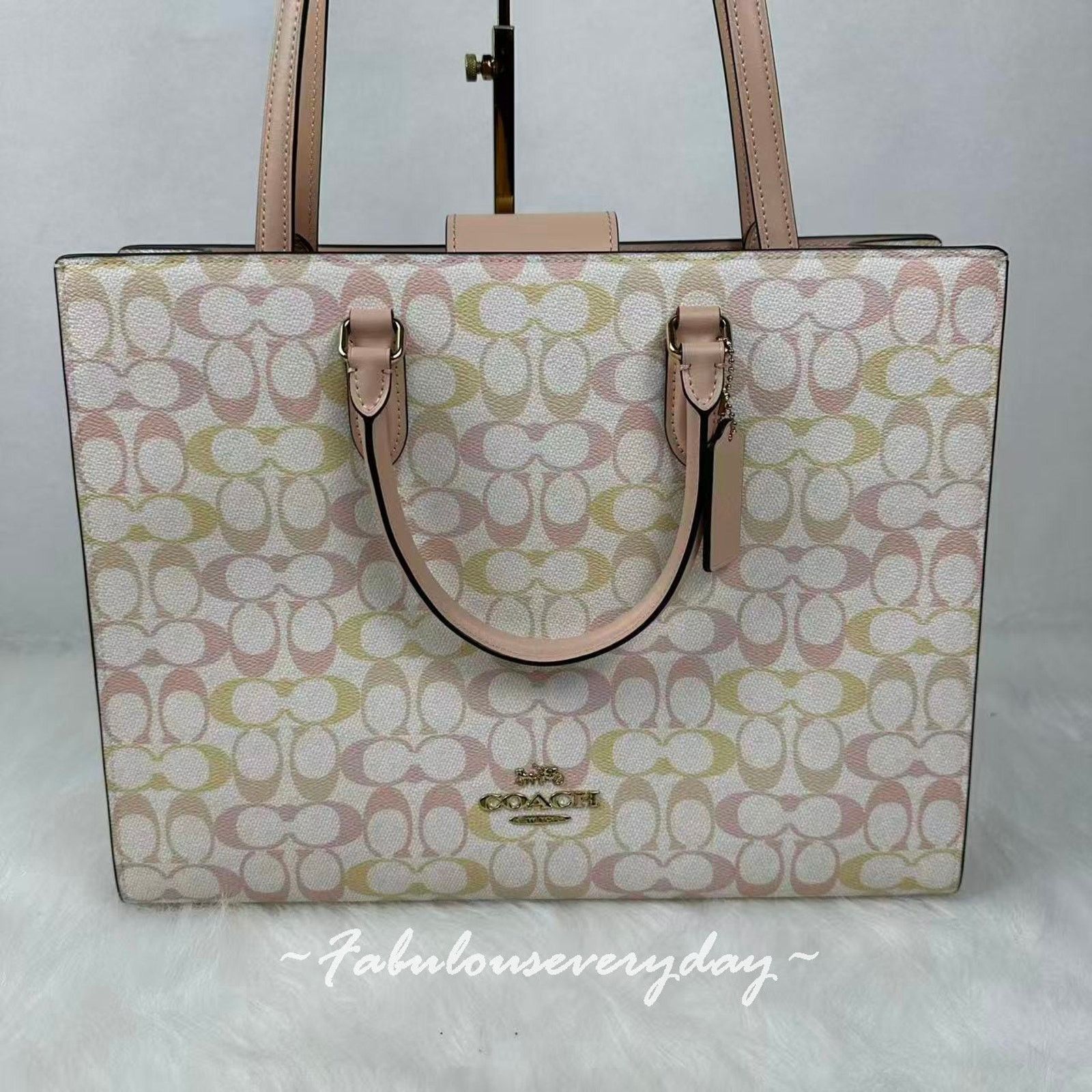 Coach Coach Maggie Tote Bag In Signature Canvas/Gold/Chalk/Pink Size ONE SIZE - 2 Thumbnail