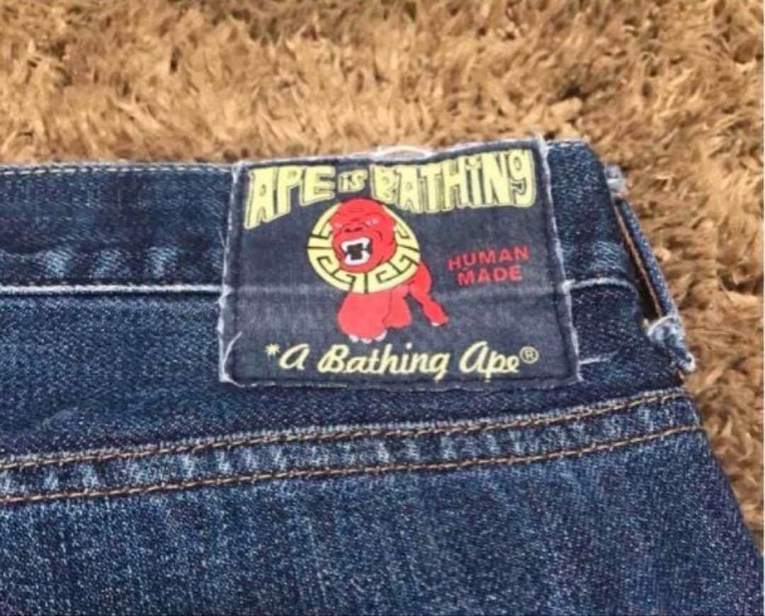 Bape A Bathing Ape Embroidered Denim Pants Ape Logo Size L Size US 32 / EU 48 - 4 Thumbnail