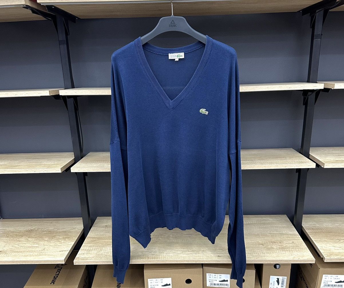 Lacoste 90S Vintage Lacoste Blue V Neck Sweater Jumper Old Money Size US XL / EU 56 / 4 - 6 Thumbnail