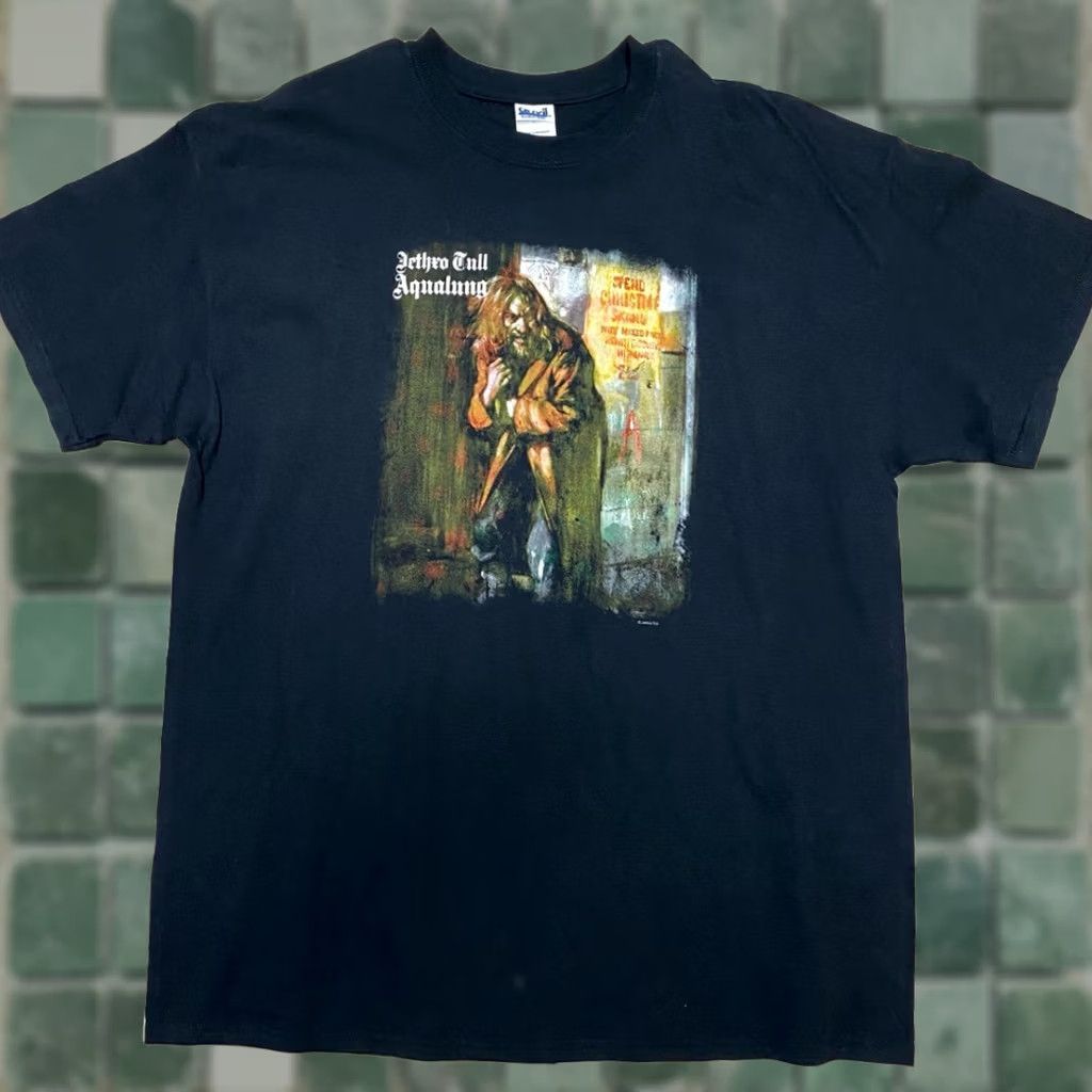 Anvil VINTAGE ANVIL KNITWEAR Men's T-Shirt Black XL Aqualung Jethro Tull Printed Crewneck Short Sleeve 100% Cotton Womens? Size US XL / EU 56 / 4 - 1 Thumbnail