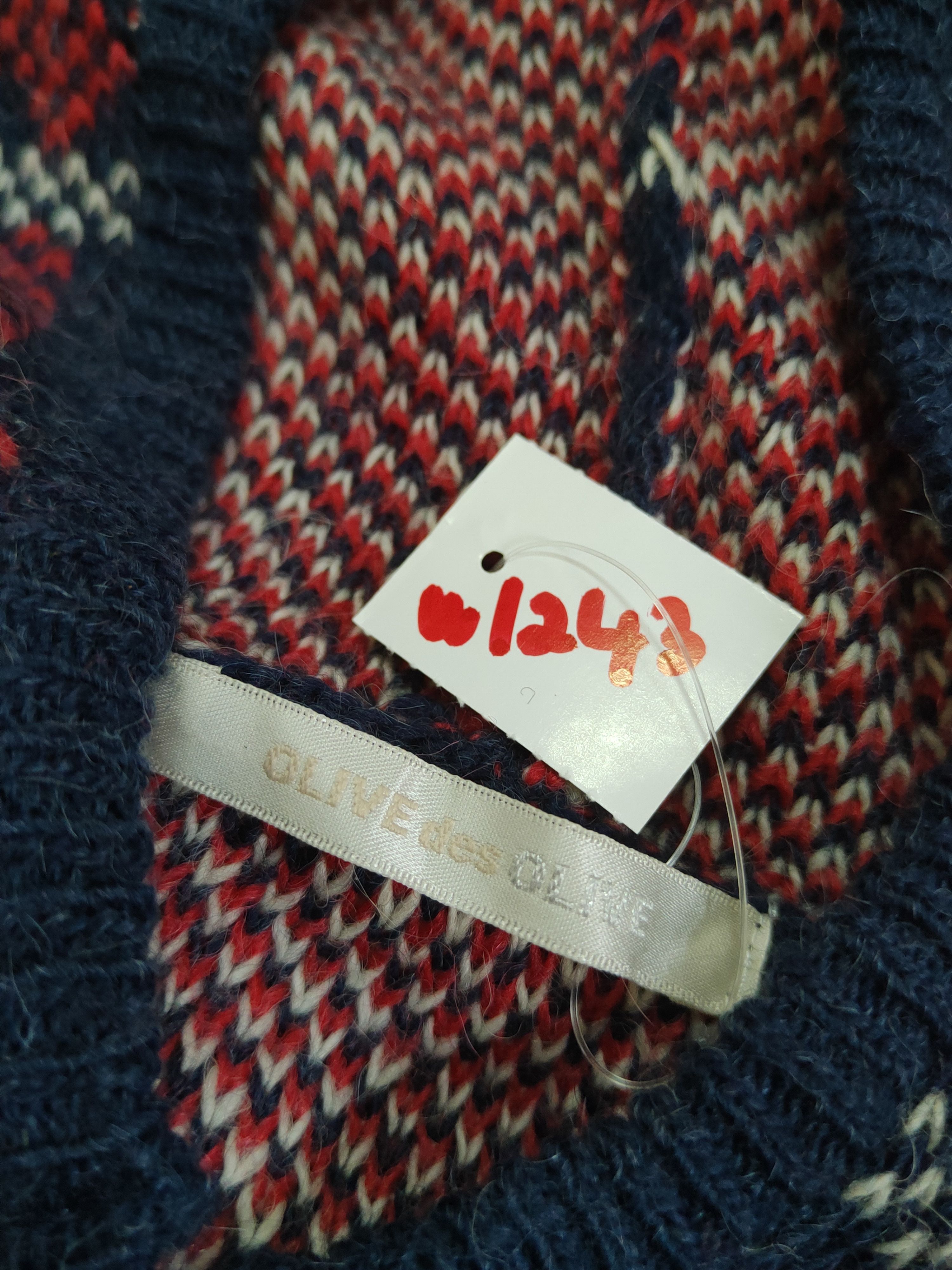 Japanese Brand Olive des Olive Navy Red Hoodie Knitwear Cardigan #W1243 Size L / US 10 / IT 46 - 11 Thumbnail