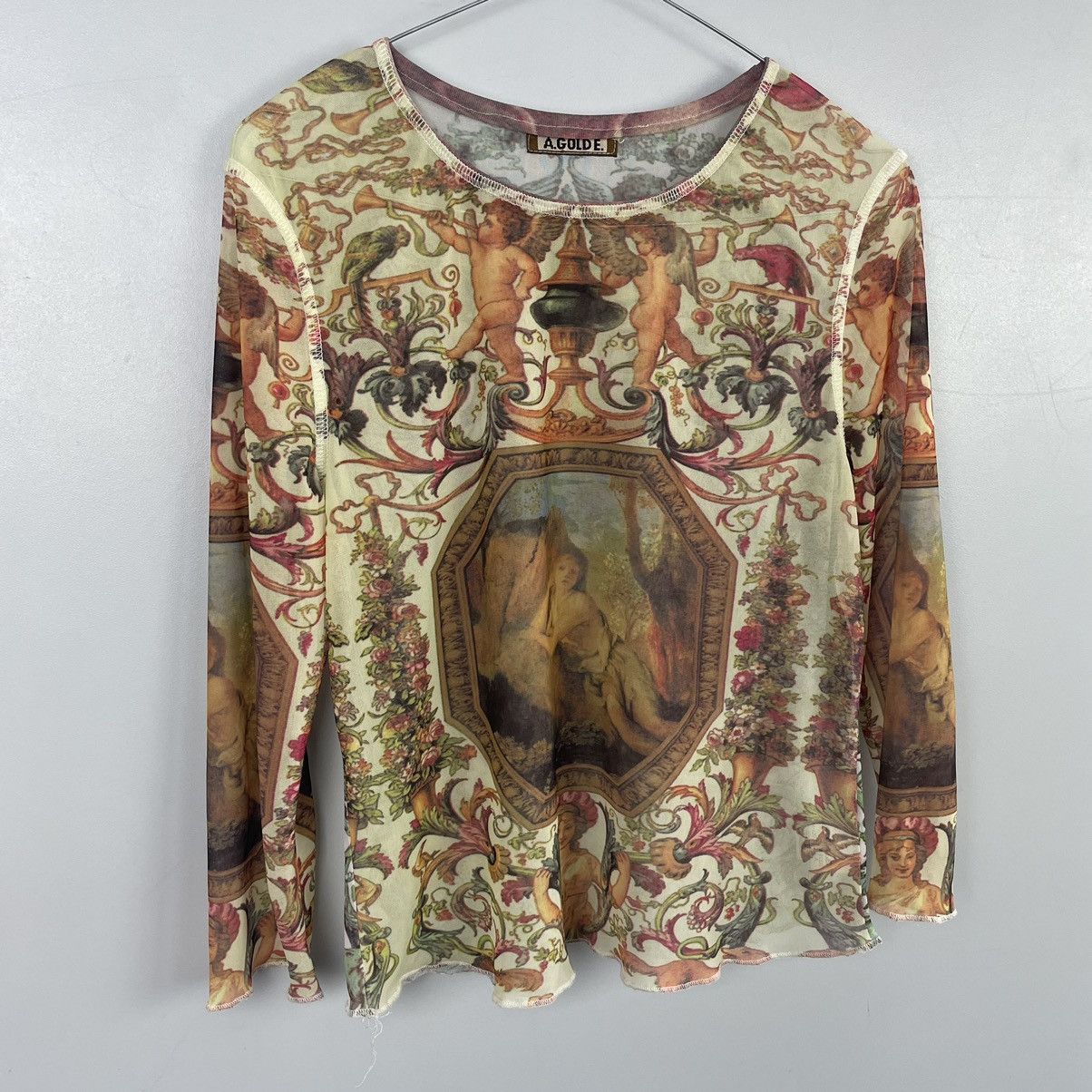 Agolde × Hysteric Glamour Agolde Long Sleeve Angel Renesance Mesh Top y2k Size L / US 10 / IT 46 - 3 Thumbnail