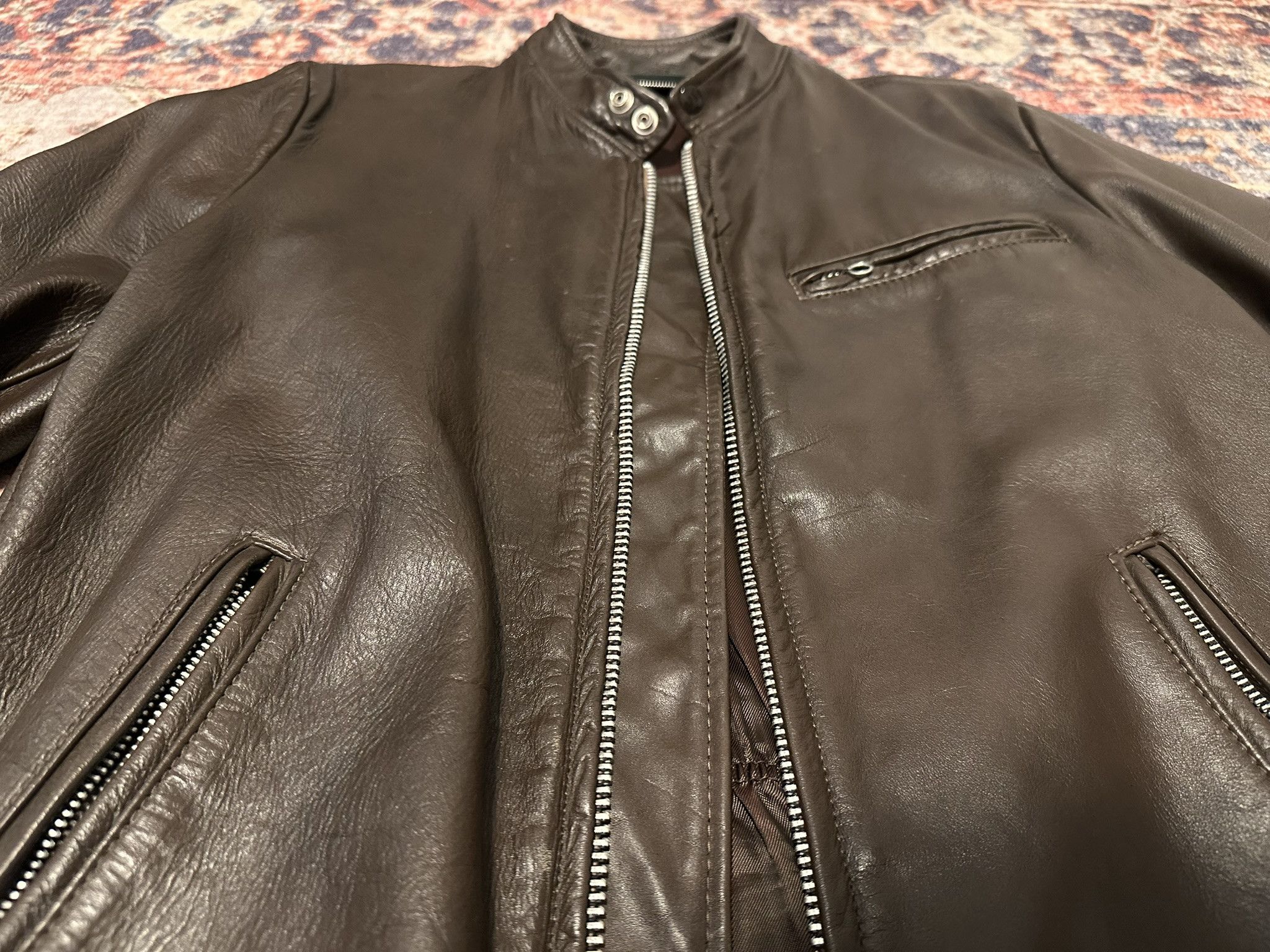 Vintage Lesco Cafe Racer Leather Jacket Size US S / EU 44-46 / 1 - 4 Thumbnail