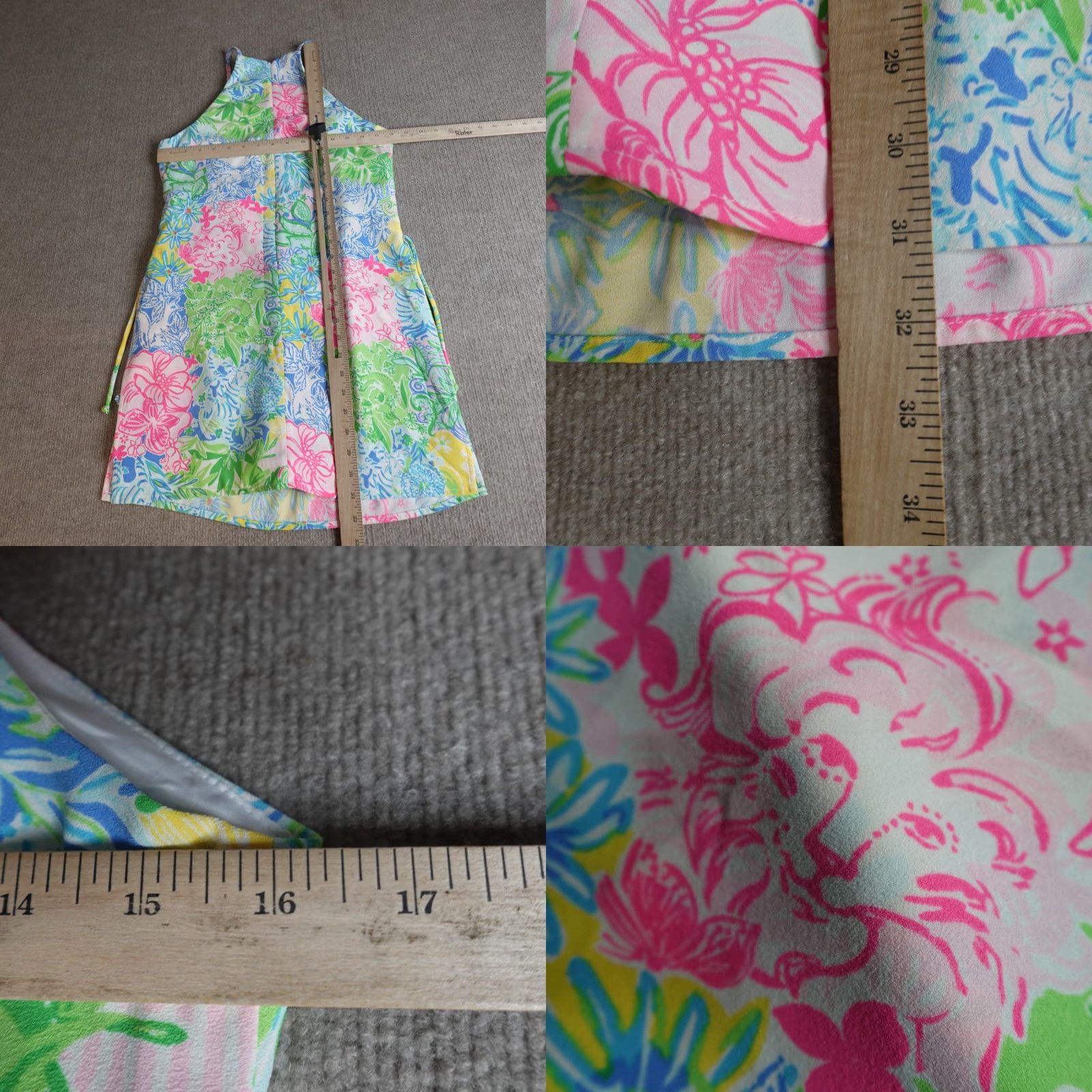 Lilly Pulitzer Lilly Pulitzer Romper Women's 2 Blue Green Pearl Floral Sleeveless Zip One-Piece Casual Regular Modern Colorful 2 Size 26" / US 2 / IT 38 - 8 Thumbnail