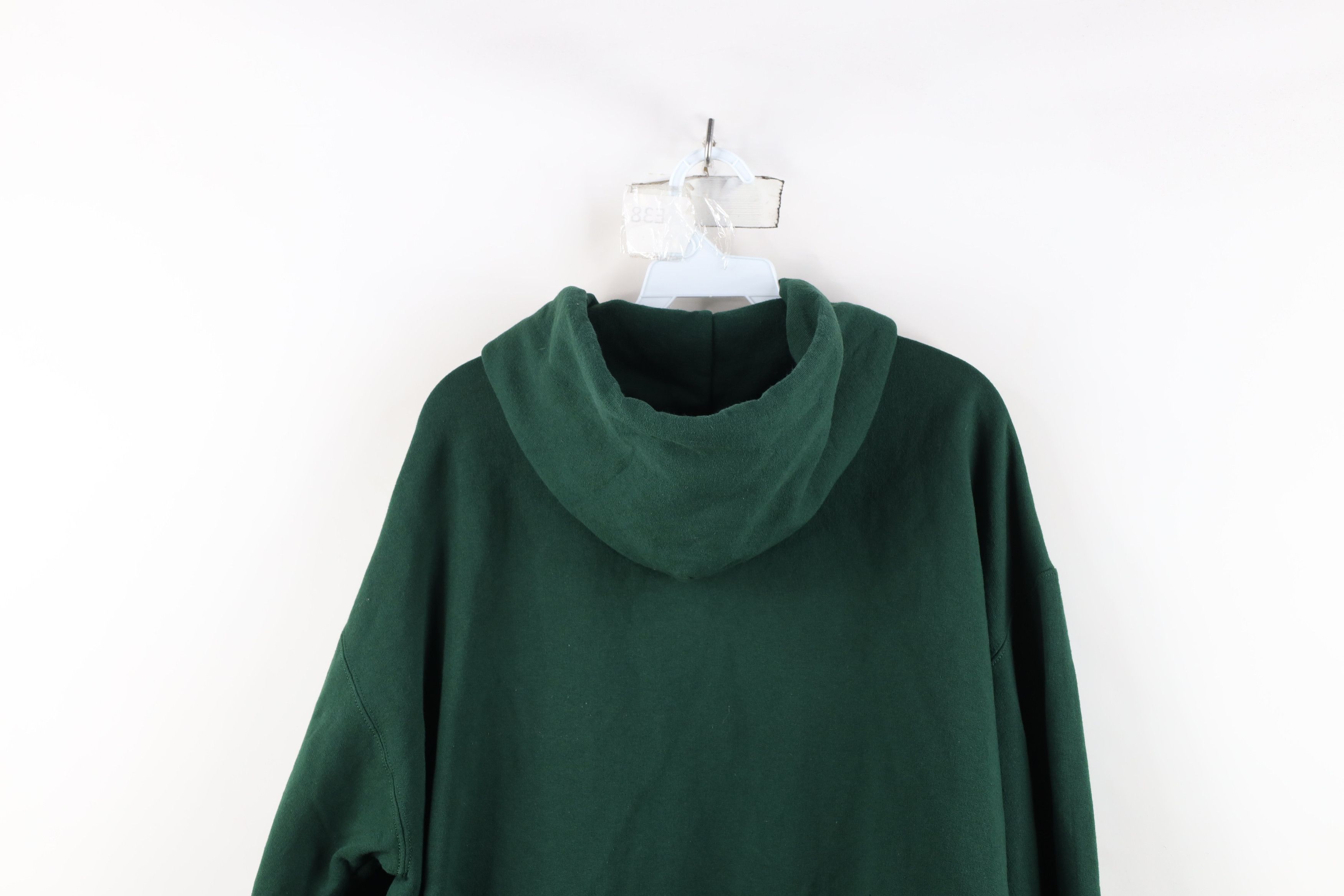 Vintage Vintage 90s Streetwear Blank Hoodie Sweatshirt Dark Green Size US XXL / EU 58 / 5 - 13 Thumbnail