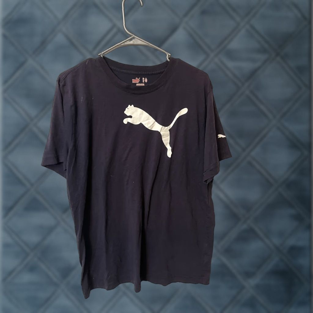Puma Puma Men T-Shirt Medium Blue Logo Graphic Crew Neck Short Sleeve Regular Fit, Puma logo, Animal Print, Logo, Cotton Blend, Men, T-Shirt, 90s? Size US M / EU 48-50 / 2 - 1 Thumbnail