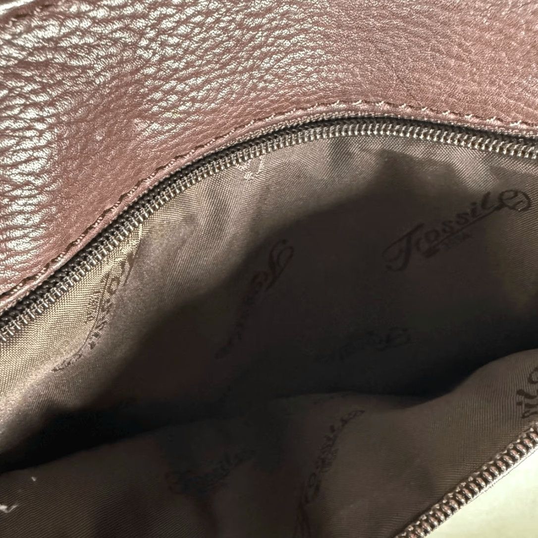 Fossil Fossil Women Crossbody Purse Leather Flap Over Zipper Compartment Brown Medium Brown Leather Womens Crossbody Bag Size ONE SIZE - 5 Thumbnail
