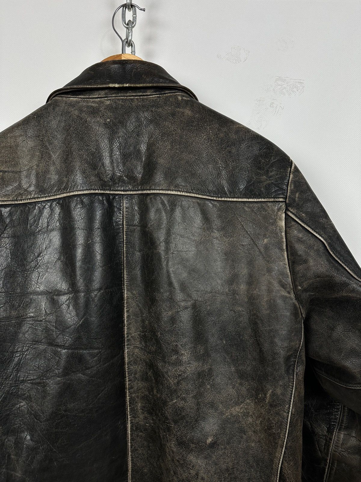 Gap 00s Vintage GAP Distressed Brown Leather Sherpa Lined Jacket Size US M / EU 48-50 / 2 - 17 Thumbnail